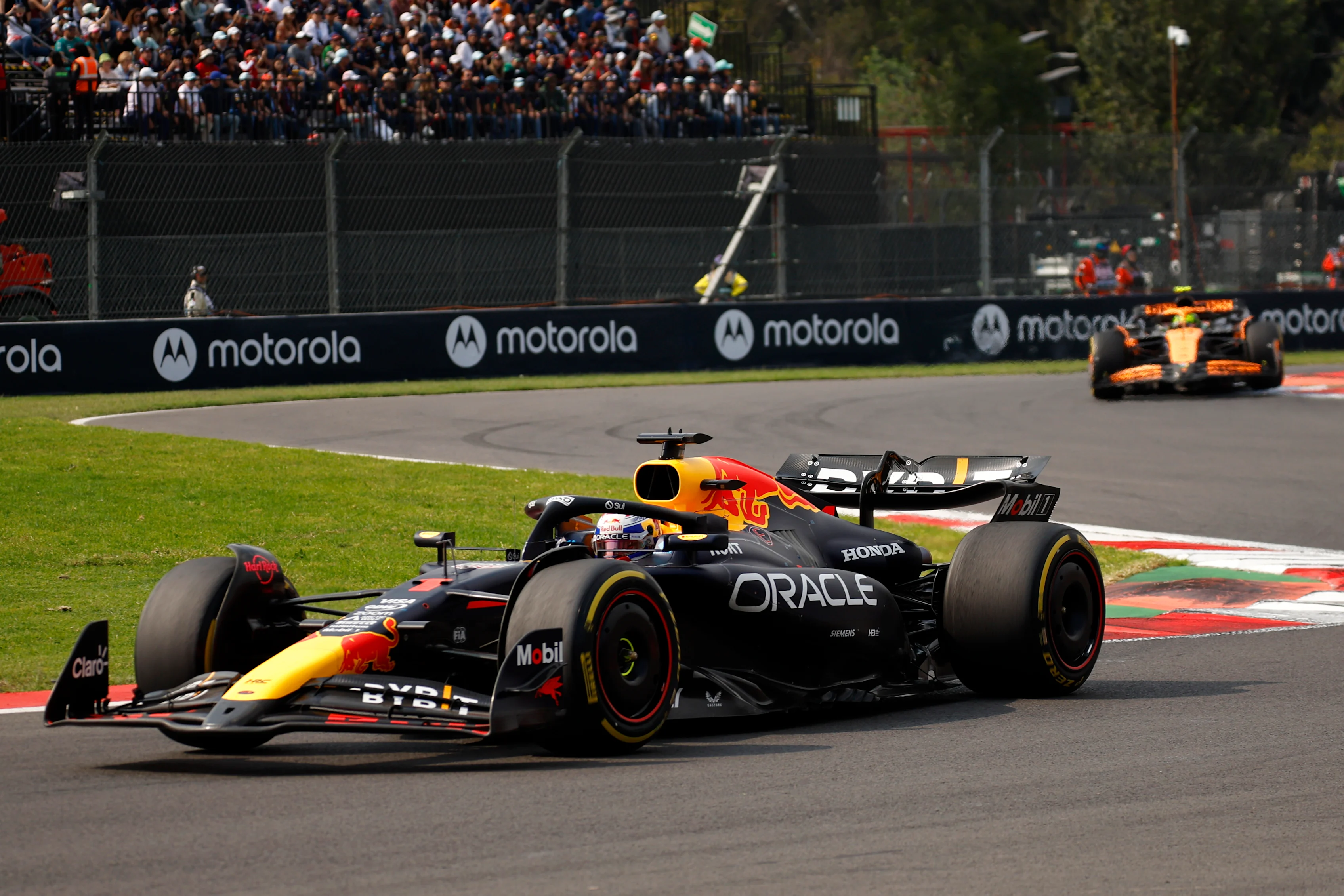 MEXICO CITY, MEXICO - OCTOBER 27: Max Verstappen of the Netherlands driving the (1) Oracle Red Bull