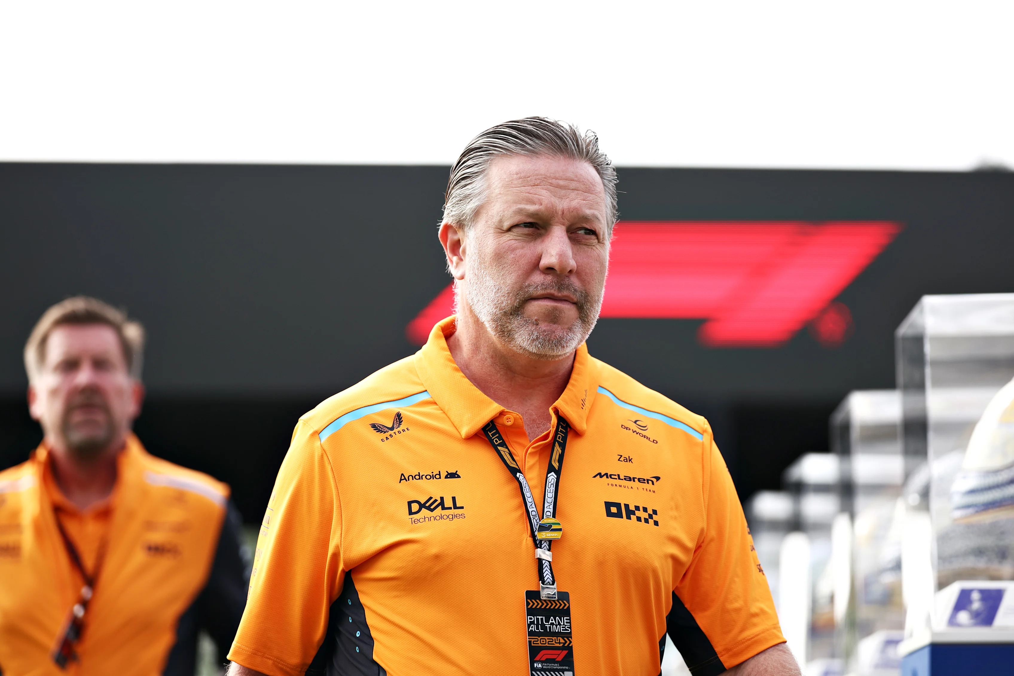 MEXICO CITY, MEXICO - OCTOBER 25: McLaren Chief Executive Officer Zak Brown walks in the Paddock