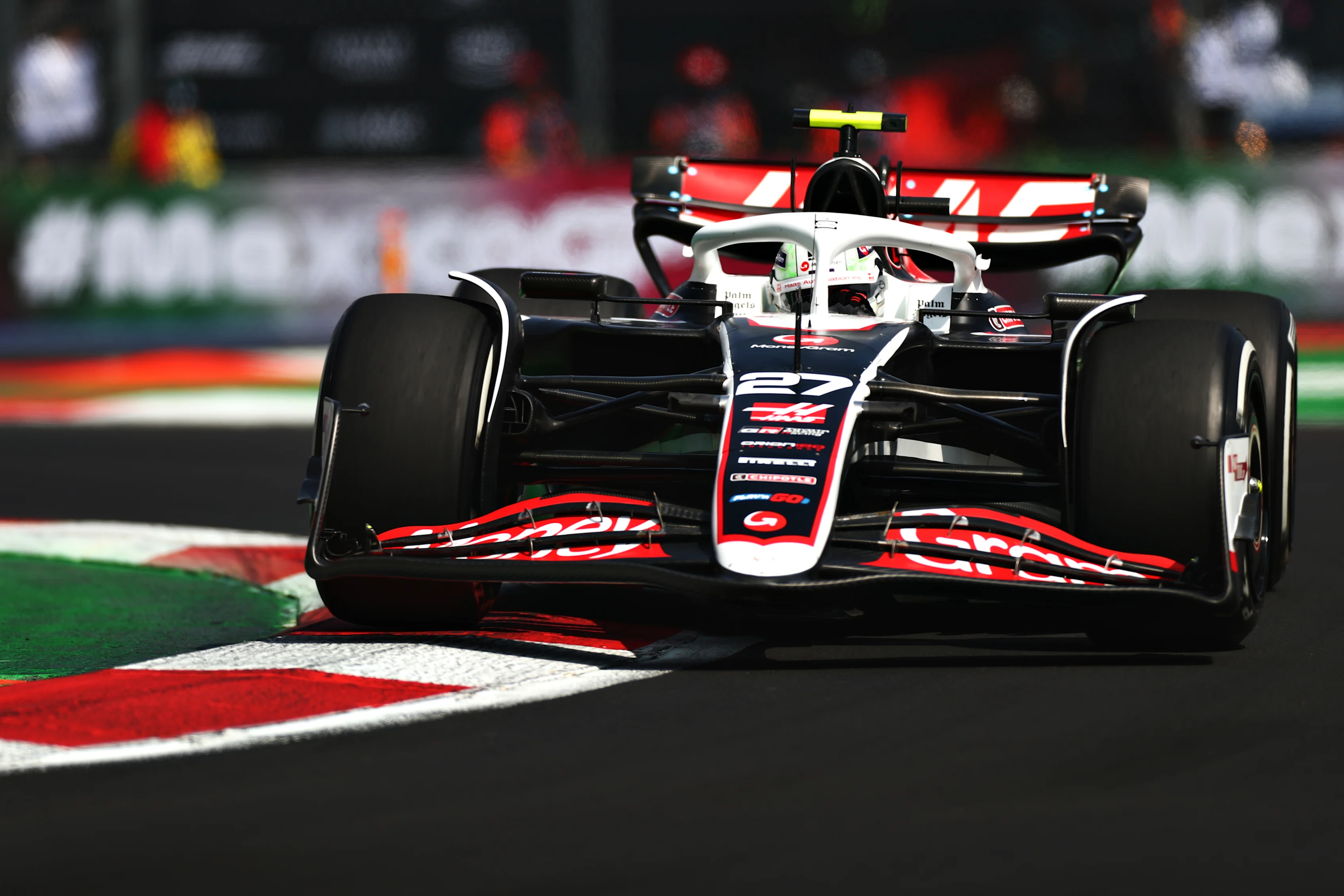 MEXICO CITY, MEXICO - OCTOBER 25: Nico Hulkenberg of Germany driving the (27) Haas F1 VF-24 Ferrari on track during practice ahead of the F1 Grand Prix of Mexico at Autodromo Hermanos Rodriguez on October 25, 2024 in Mexico City, Mexico. (Photo by Peter Fox - Formula 1/Formula 1 via Getty Images)