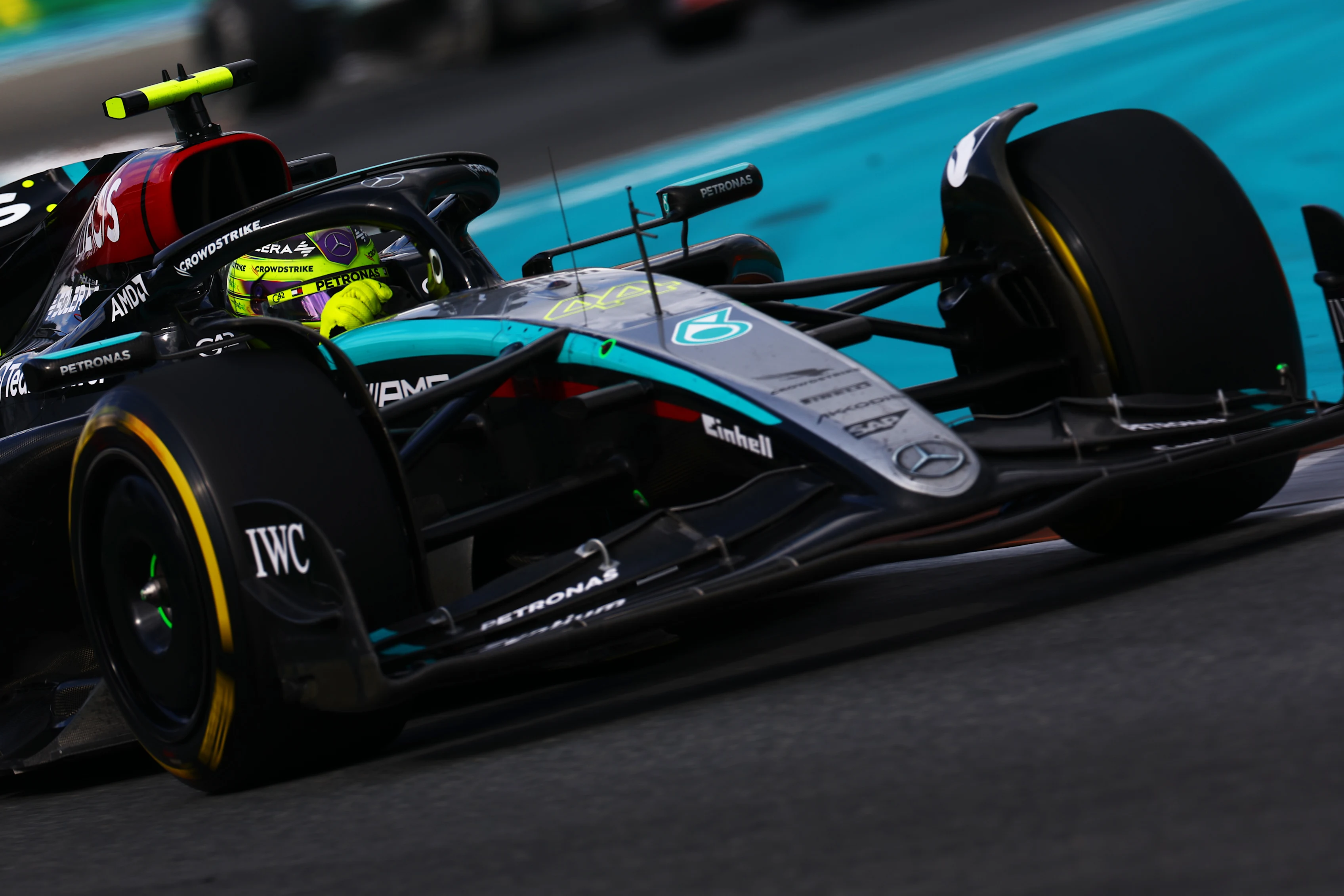 MIAMI, FLORIDA - MAY 05: Lewis Hamilton of Great Britain driving the (44) Mercedes AMG Petronas F1