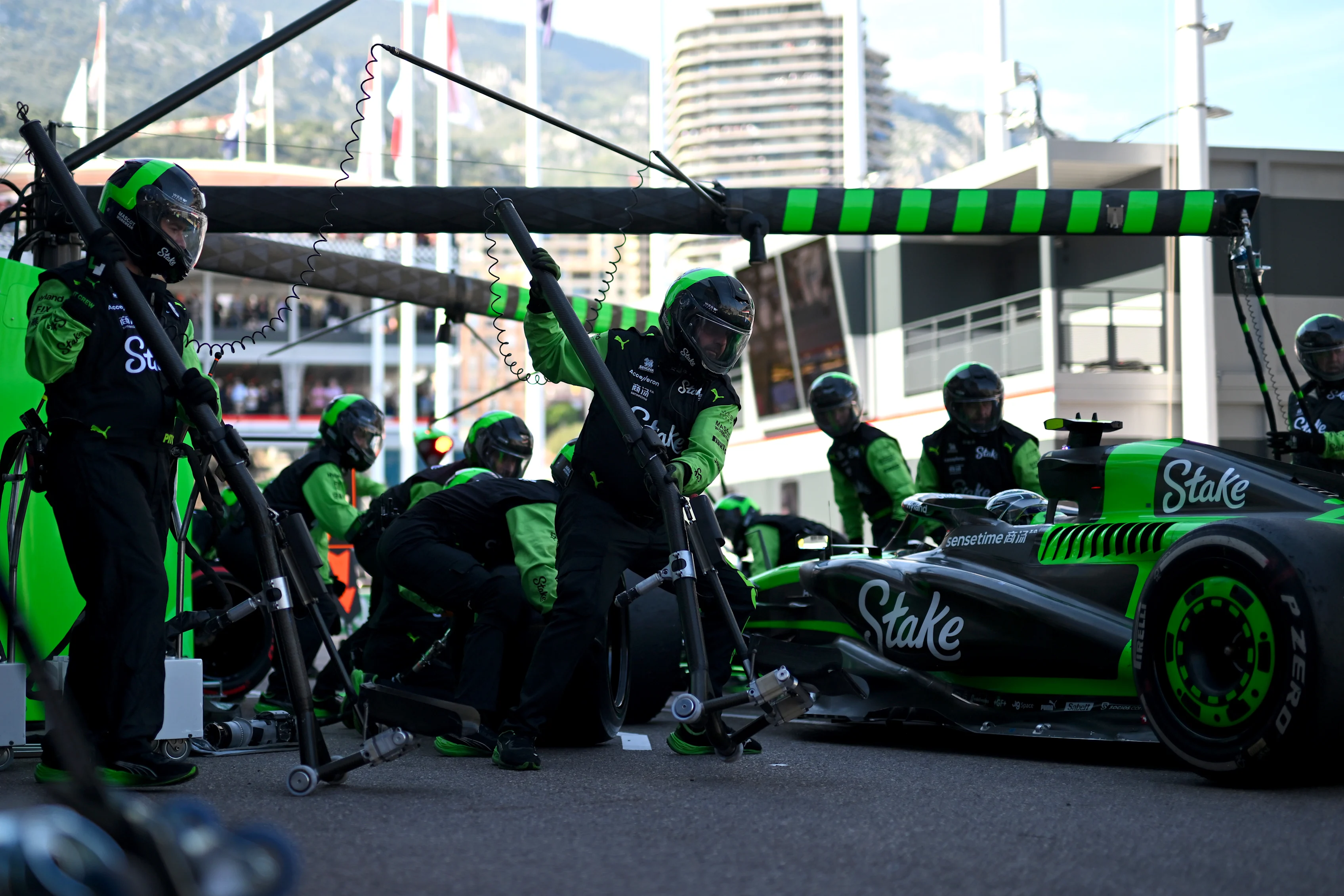 MONTE-CARLO, MONACO - MAY 26: Zhou Guanyu of China driving the (24) Kick Sauber C44 Ferrari makes a