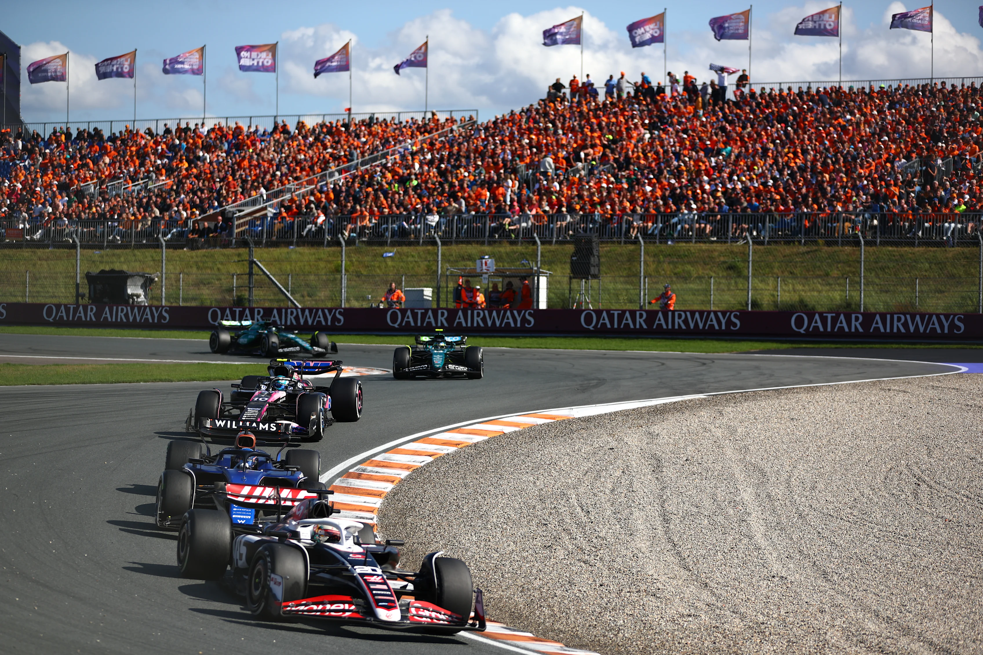 ZANDVOORT, NETHERLANDS - AUGUST 25: Kevin Magnussen of Denmark driving the (20) Haas F1 VF-24