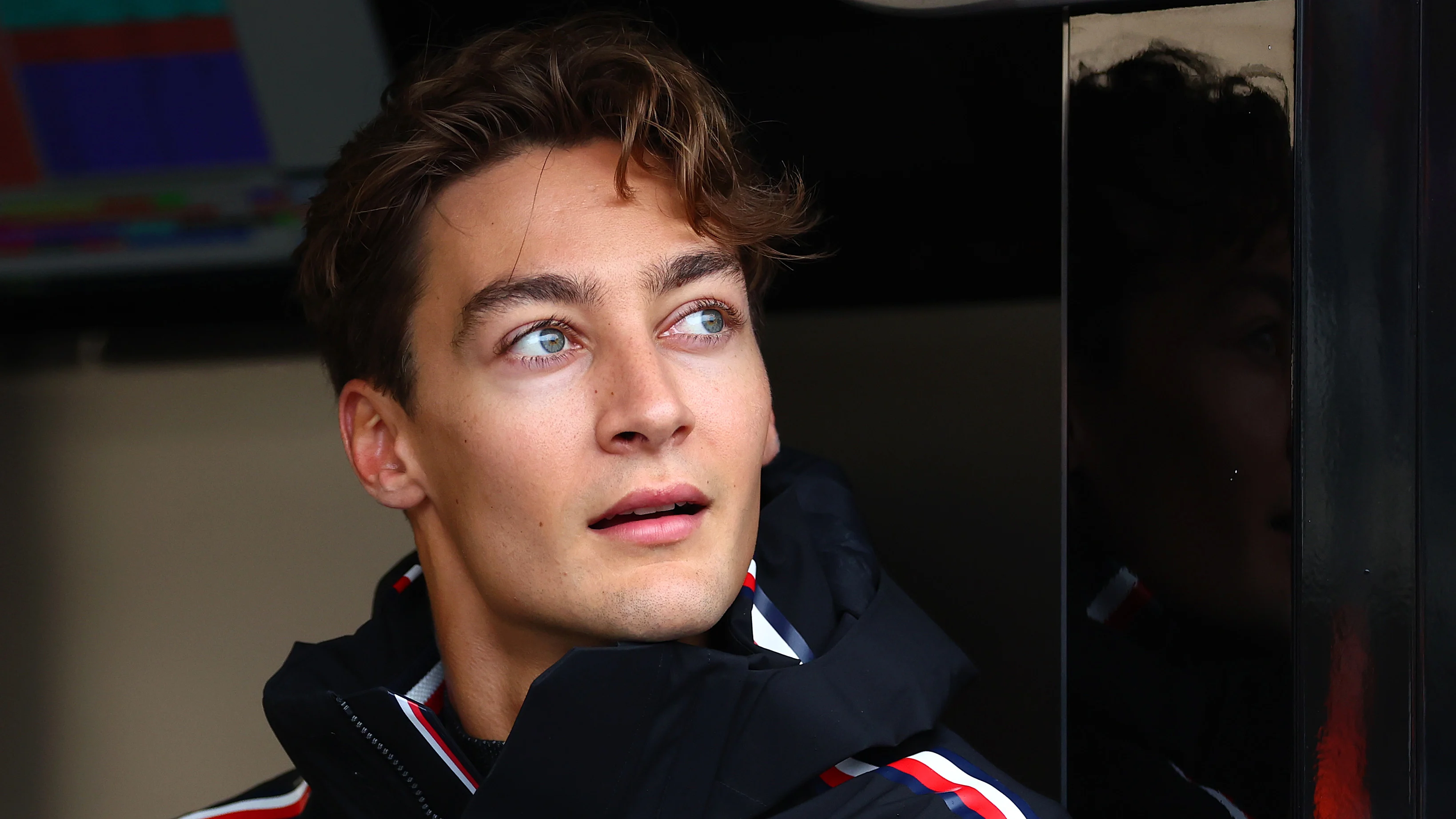 ZANDVOORT, NETHERLANDS - AUGUST 23: George Russell of Great Britain and Mercedes looks on in the