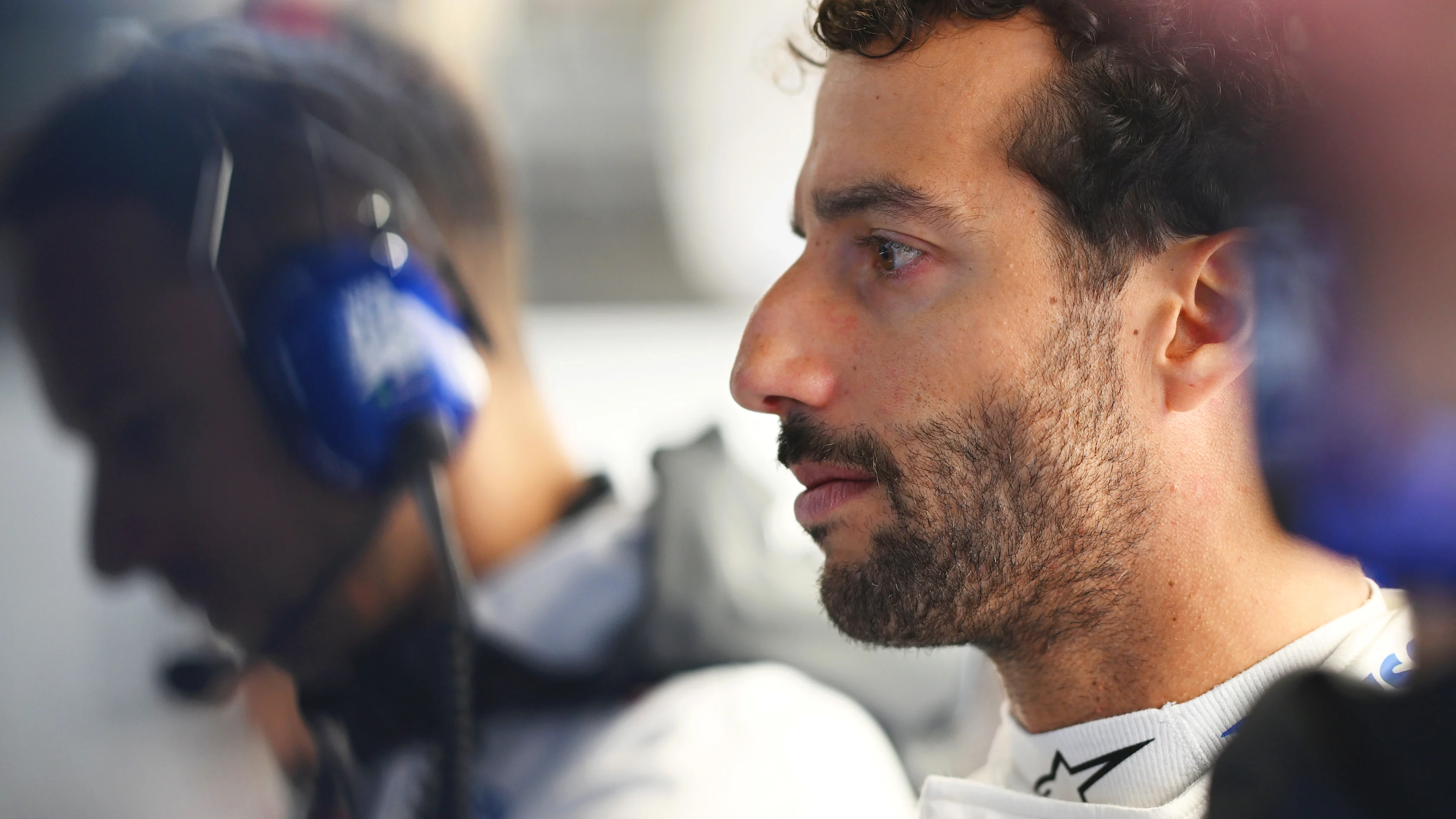 ZANDVOORT, NETHERLANDS - AUGUST 23: Daniel Ricciardo of Australia and Visa Cash App RB looks on in the garage during practice ahead of the F1 Grand Prix of Netherlands at Circuit Zandvoort on August 23, 2024 in Zandvoort, Netherlands. (Photo by Rudy Carezzevoli/Getty Images)