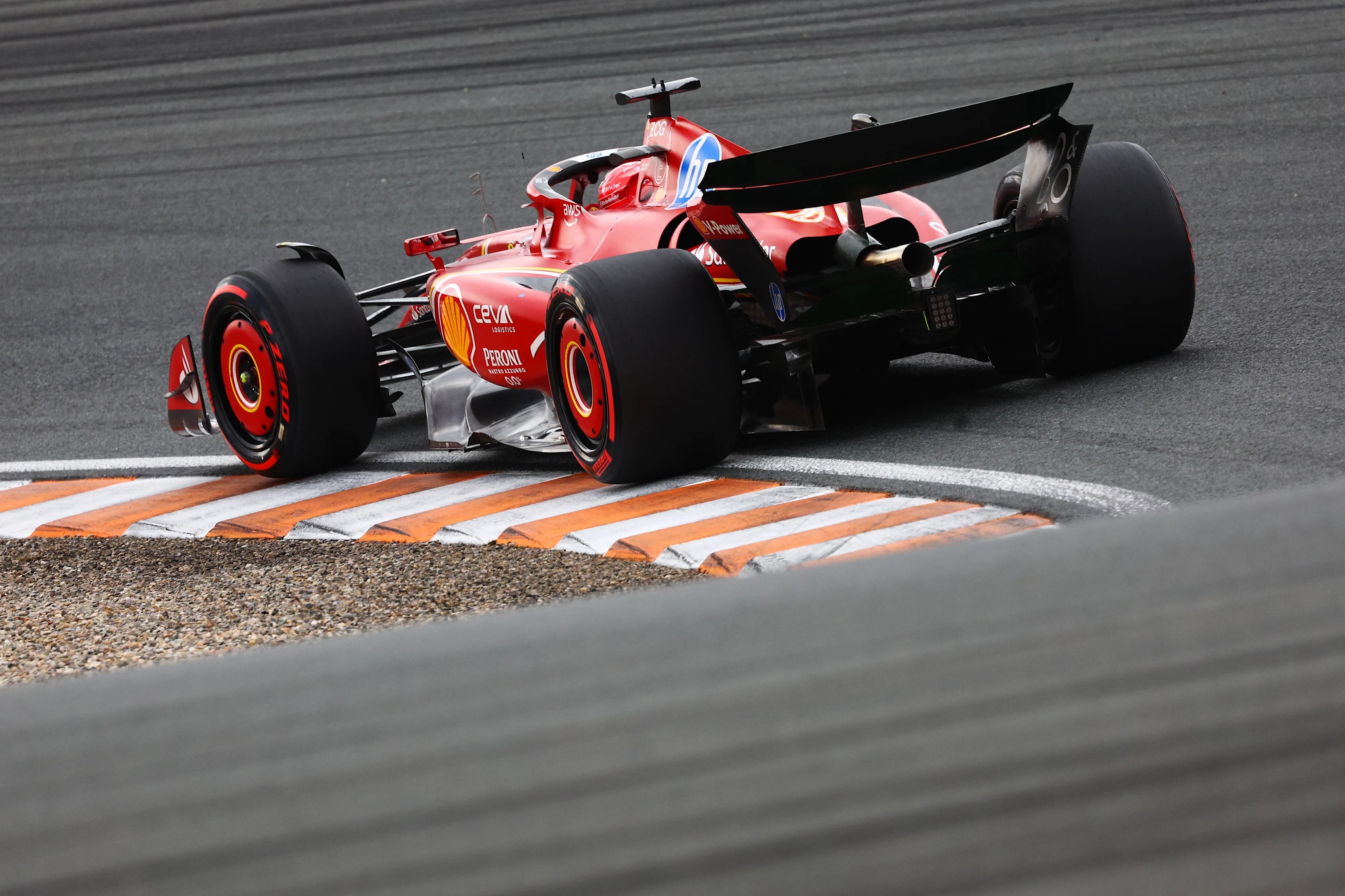 ZANDVOORT, NETHERLANDS - AUGUST 24: Charles Leclerc of Monaco driving the (16) Ferrari SF-24 on track during qualifying ahead of the F1 Grand Prix of Netherlands at Circuit Zandvoort on August 24, 2024 in Zandvoort, Netherlands. (Photo by Clive Rose/Getty Images)