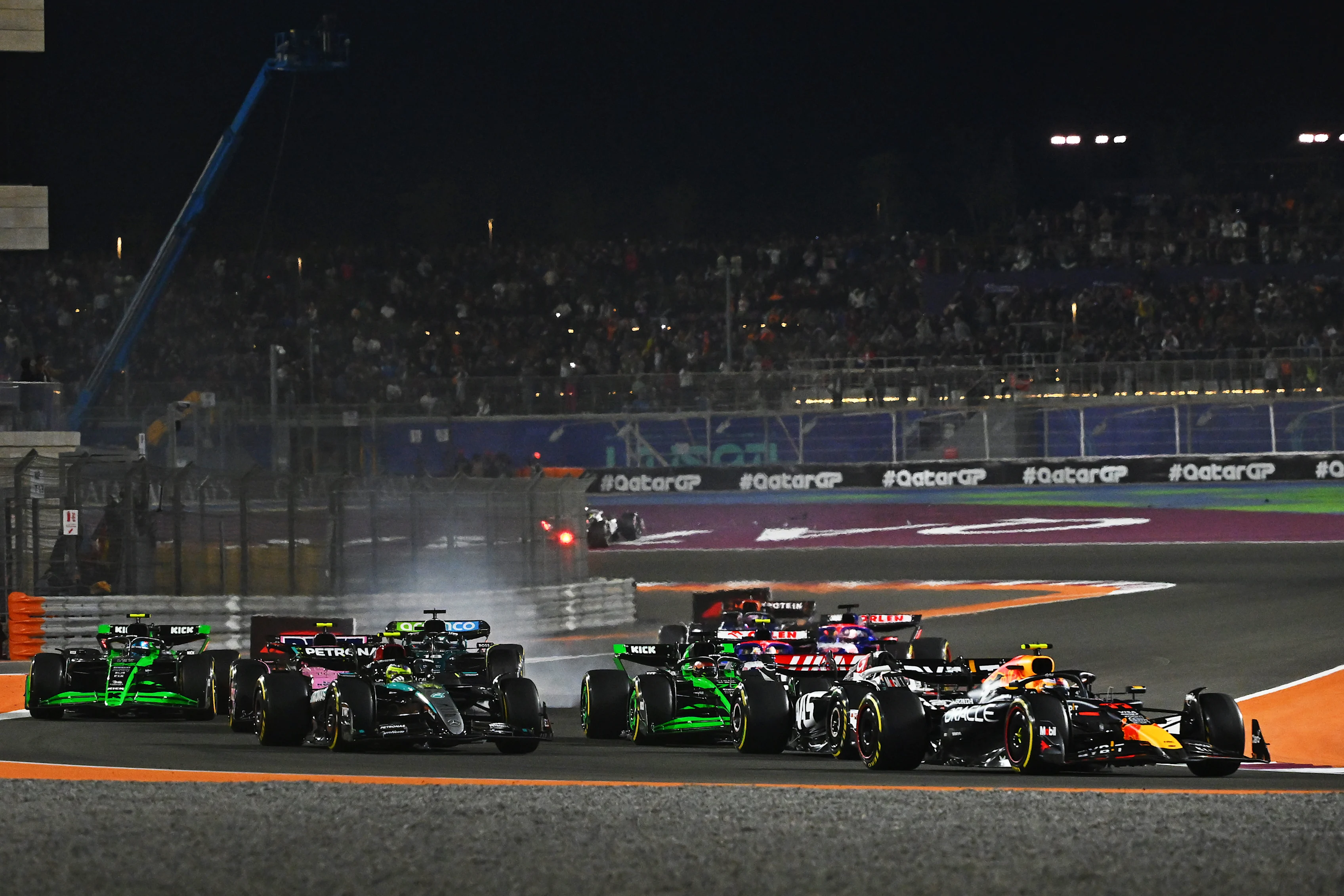 LUSAIL CITY, QATAR - DECEMBER 01: Sergio Perez of Mexico driving the (11) Oracle Red Bull Racing