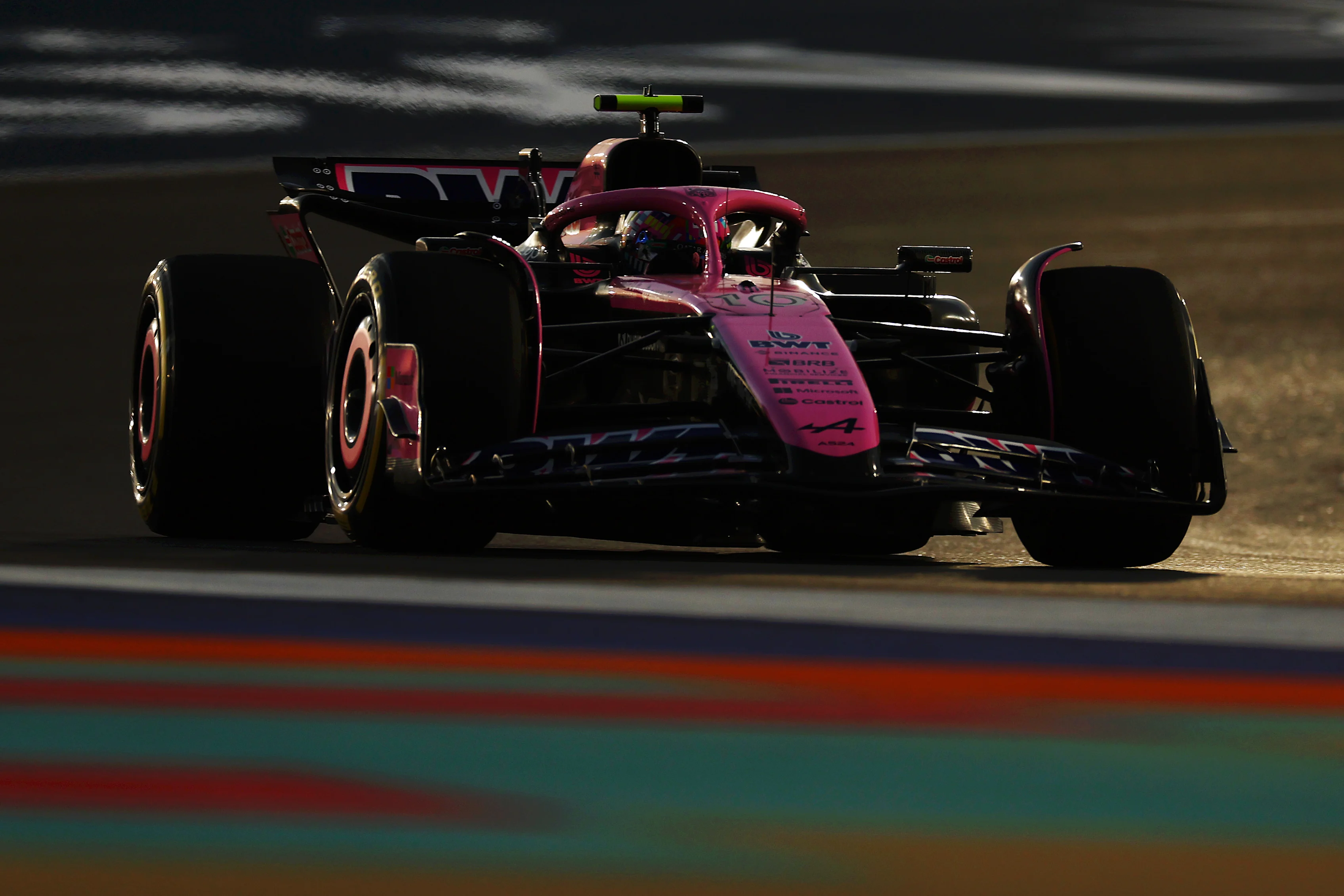 LUSAIL CITY, QATAR - NOVEMBER 29: Pierre Gasly of France driving the (10) Alpine F1 A524 Renault on track during practice ahead of the F1 Grand Prix of Qatar at Lusail International Circuit on November 29, 2024 in Lusail City, Qatar. (Photo by Bryn Lennon - Formula 1/Formula 1 via Getty Images)