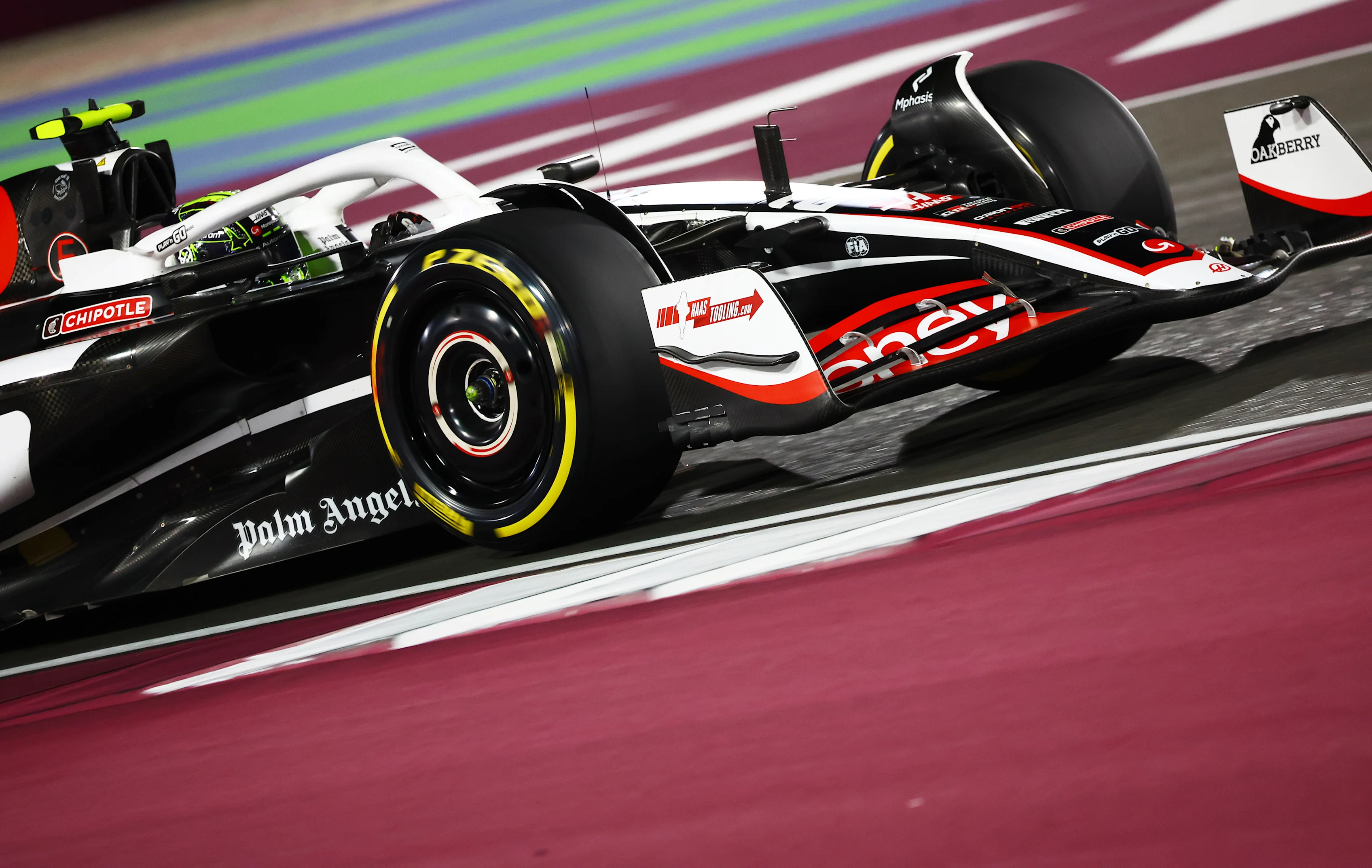LUSAIL CITY, QATAR - NOVEMBER 29: Nico Hulkenberg of Germany driving the (27) Haas F1 VF-24 Ferrari on track during Sprint Qualifying ahead of the F1 Grand Prix of Qatar at Lusail International Circuit on November 29, 2024 in Lusail City, Qatar. (Photo by Mark Thompson/Getty Images)