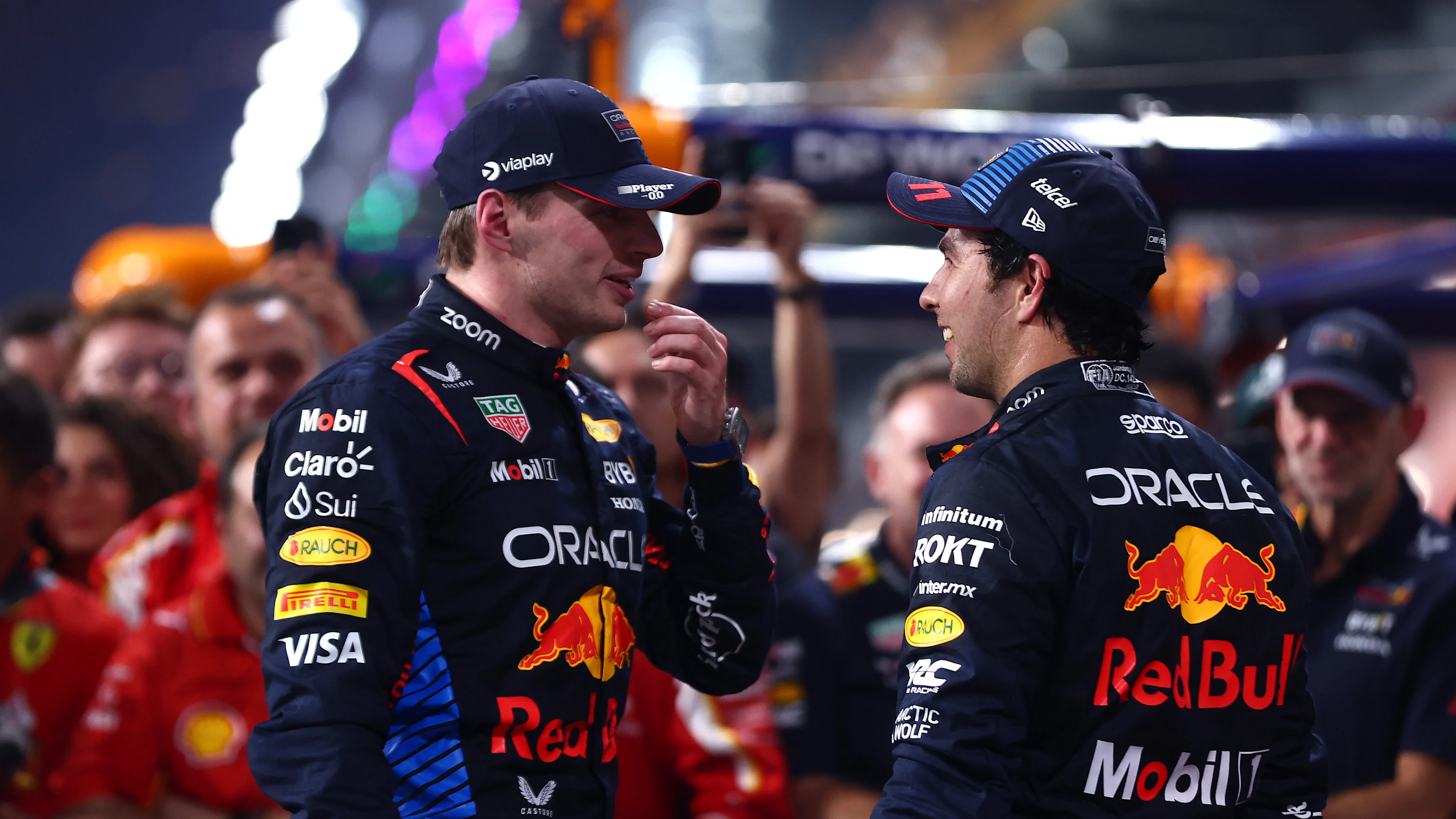 JEDDAH, SAUDI ARABIA - MARCH 09: Race winner Max Verstappen of the Netherlands and Oracle Red Bull