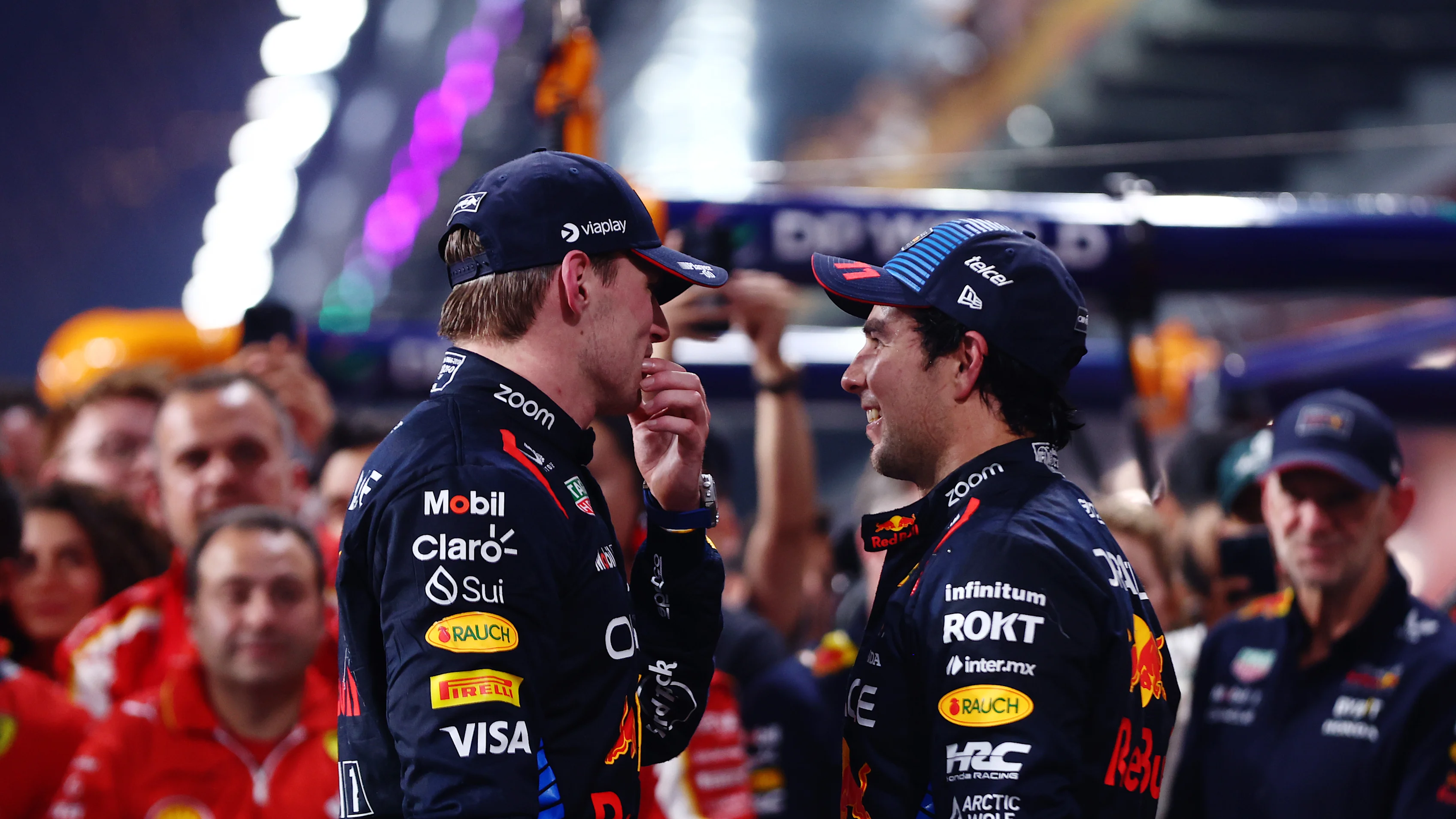 JEDDAH, SAUDI ARABIA - MARCH 09: Race winner Max Verstappen of the Netherlands and Oracle Red Bull