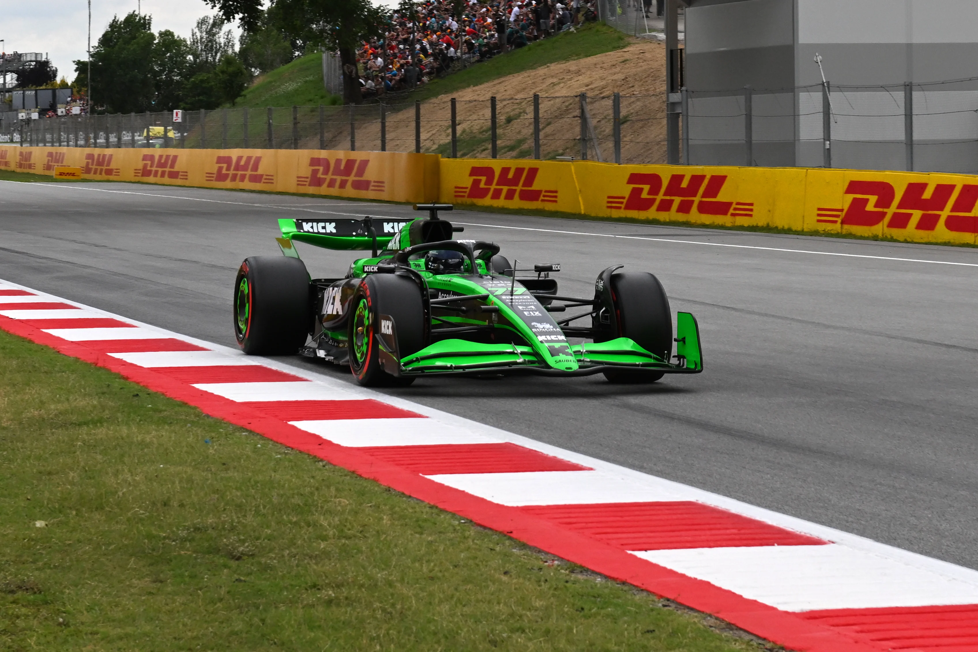 BARCELONA, SPAIN - JUNE 22: Valtteri Bottas of Finland driving the (77) Kick Sauber C44 Ferrari on track during qualifying ahead of the F1 Grand Prix of Spain at Circuit de Barcelona-Catalunya on June 22, 2024 in Barcelona, Spain. (Photo by Mark Sutton - Formula 1/Formula 1 via Getty Images)