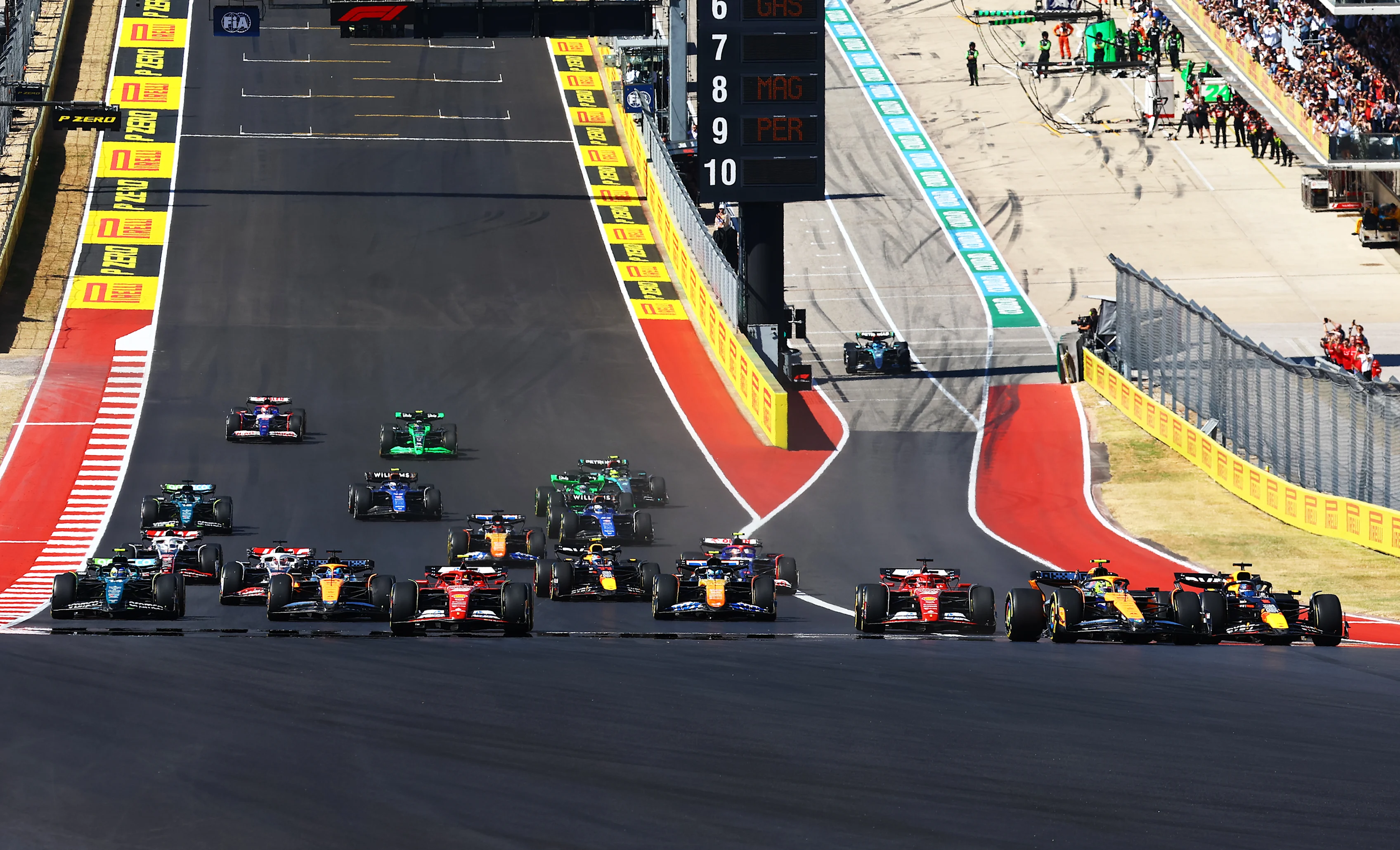 AUSTIN, TEXAS - OCTOBER 20: Max Verstappen of the Netherlands driving the (1) Oracle Red Bull