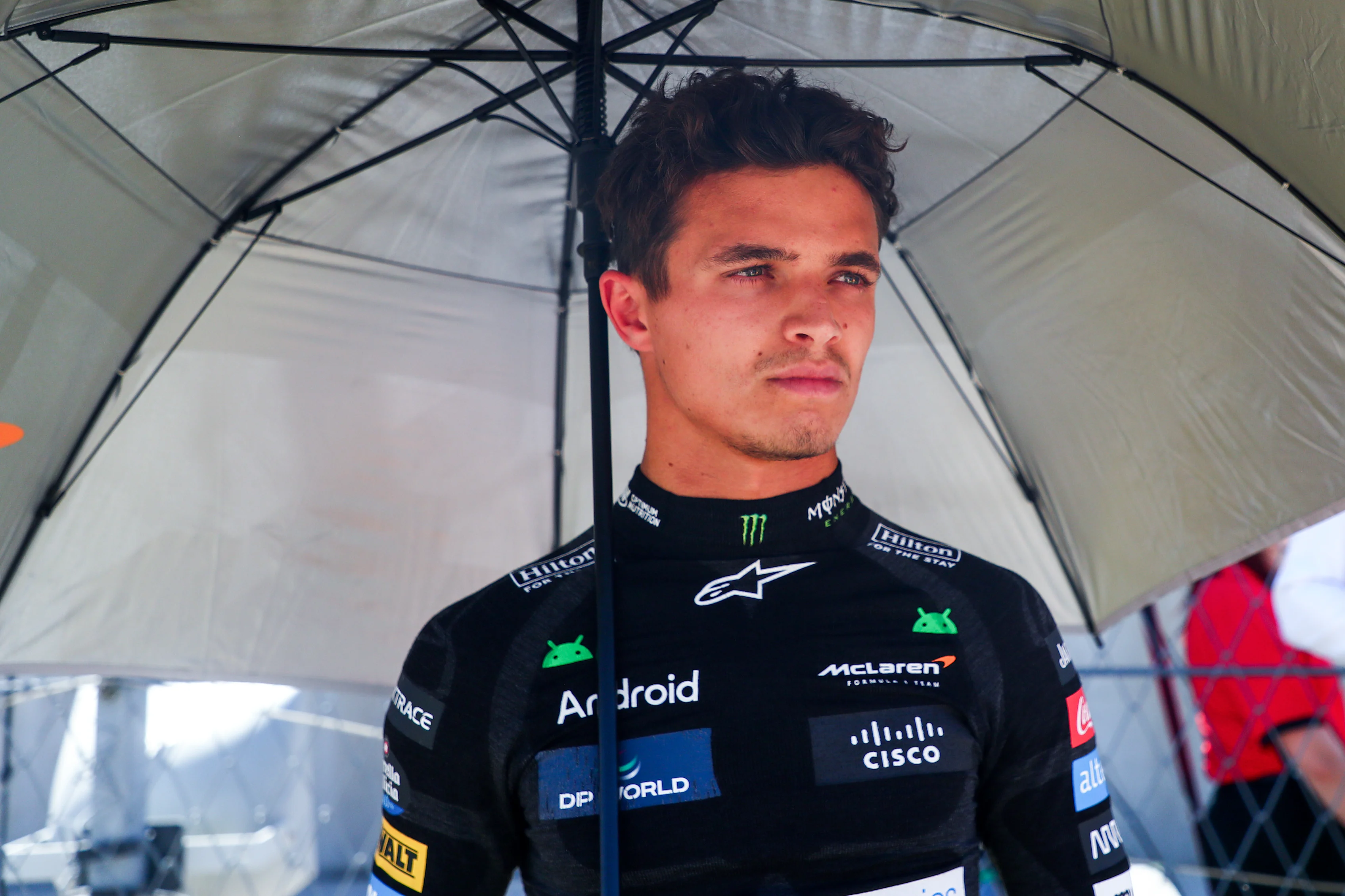 AUSTIN, TEXAS - OCTOBER 20: Lando Norris of McLaren and Great Britain on the grid during the F1
