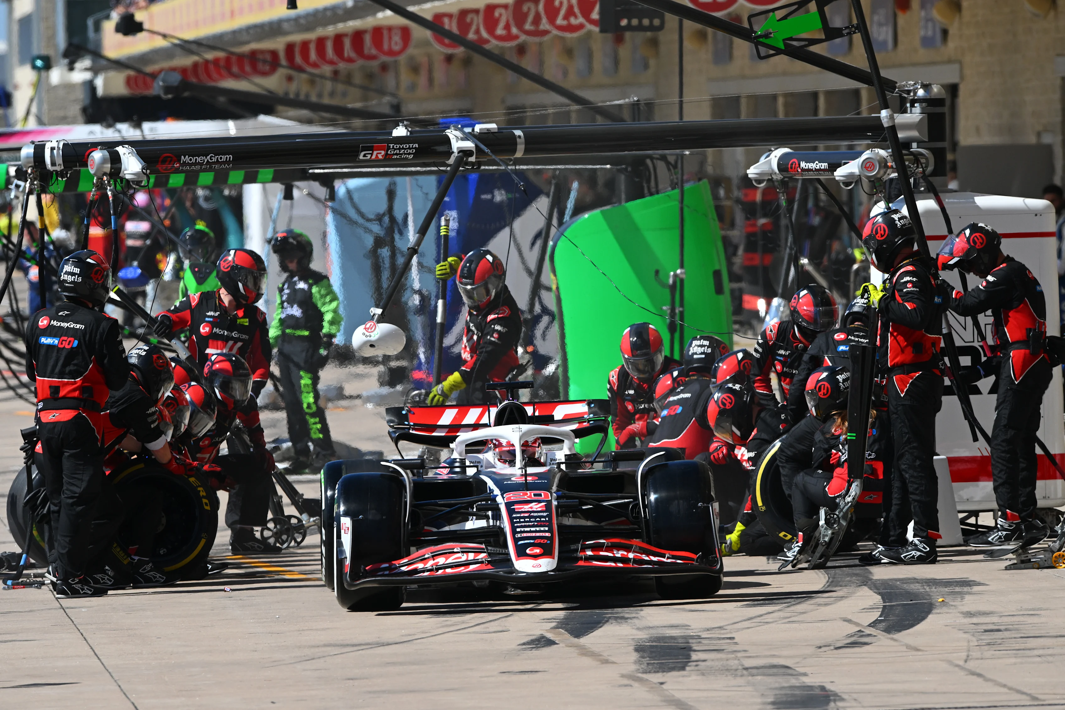 AUSTIN, TEXAS - OCTOBER 20: Kevin Magnussen of Denmark driving the (20) Haas F1 VF-24 Ferrari makes