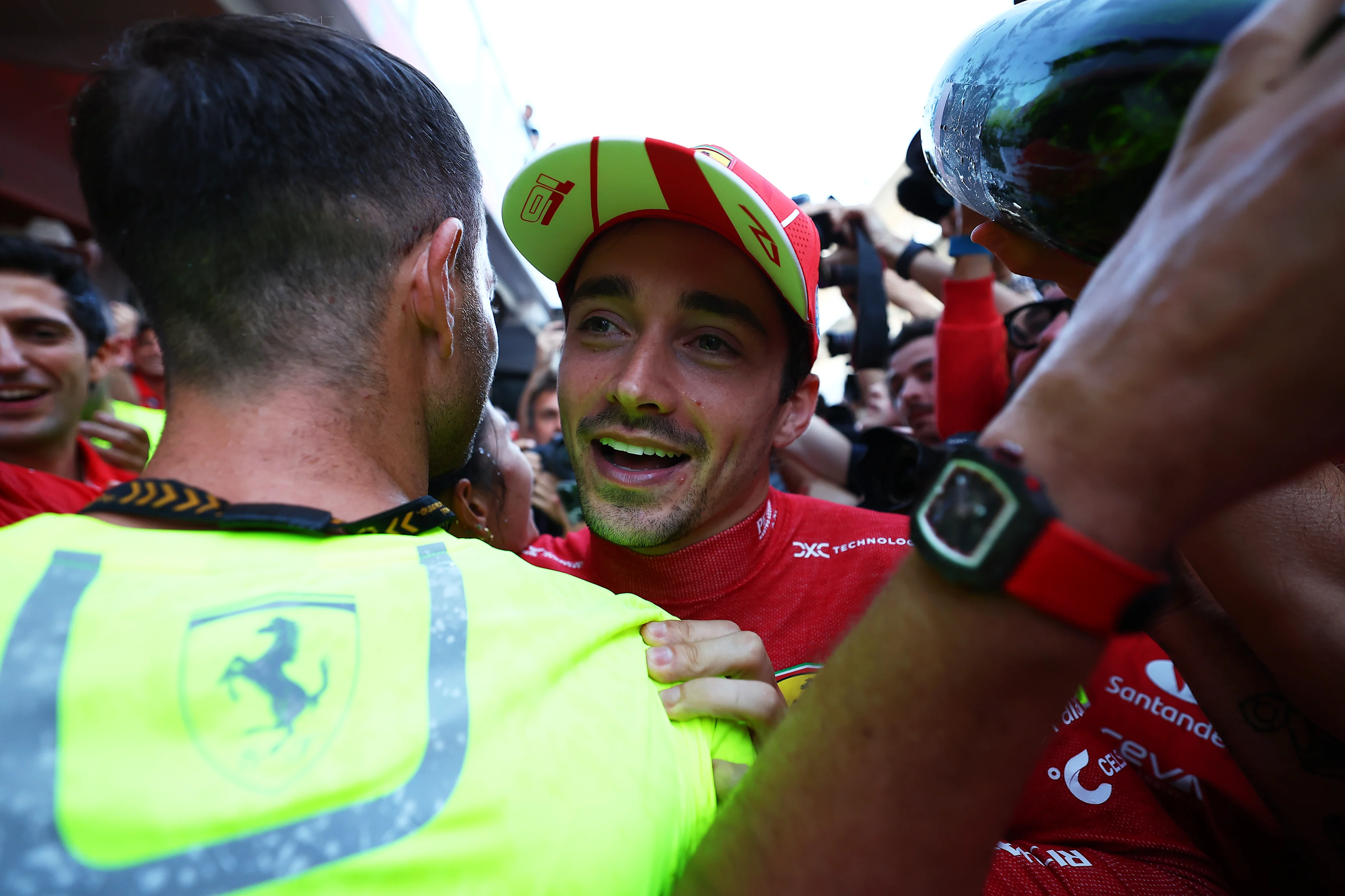 AUSTIN, TEXAS - OCTOBER 20: Race winner Charles Leclerc of Monaco and Ferrari celebrates with his