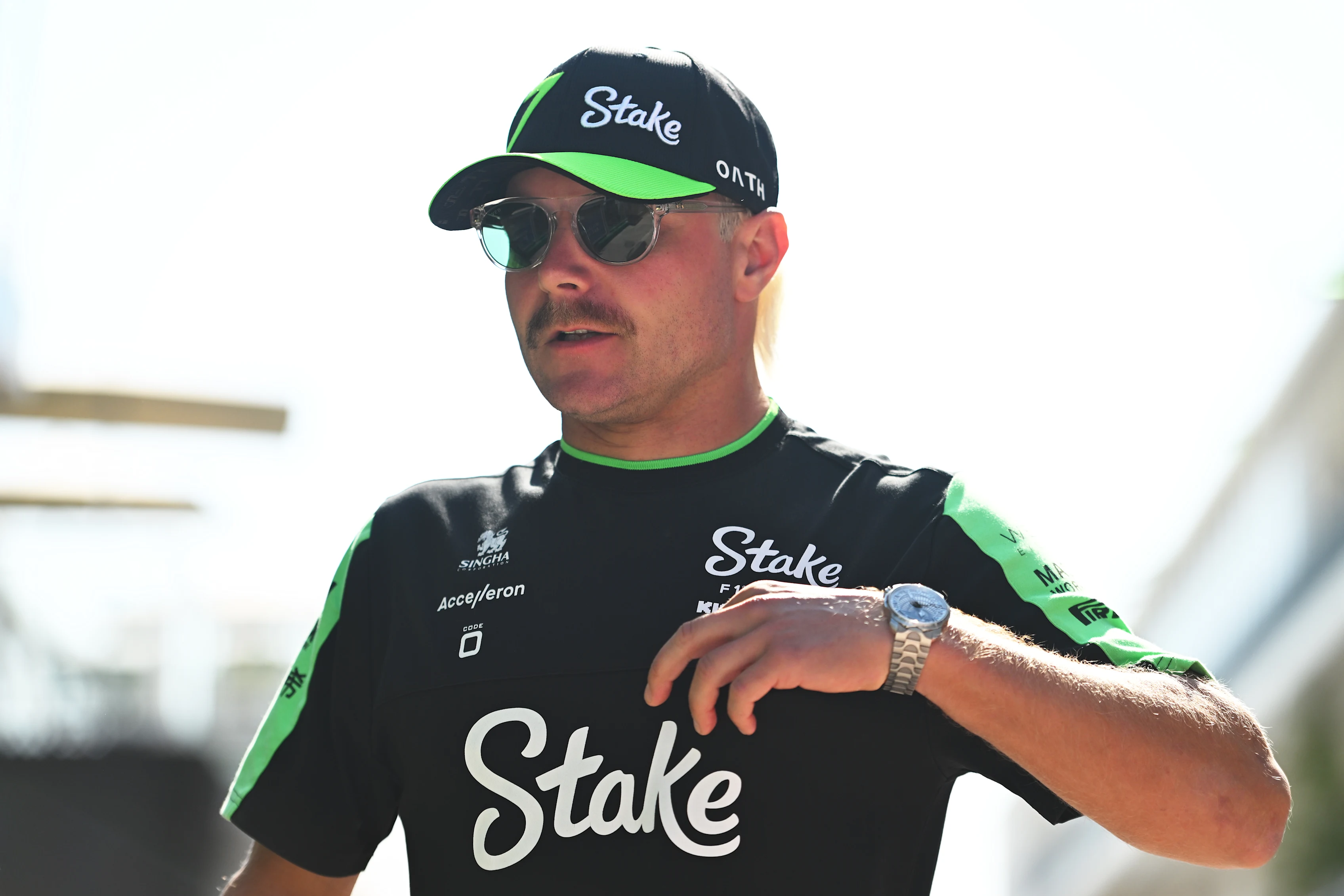 AUSTIN, TEXAS - OCTOBER 17: Valtteri Bottas of Finland and Stake F1 Team Kick Sauber looks on in
