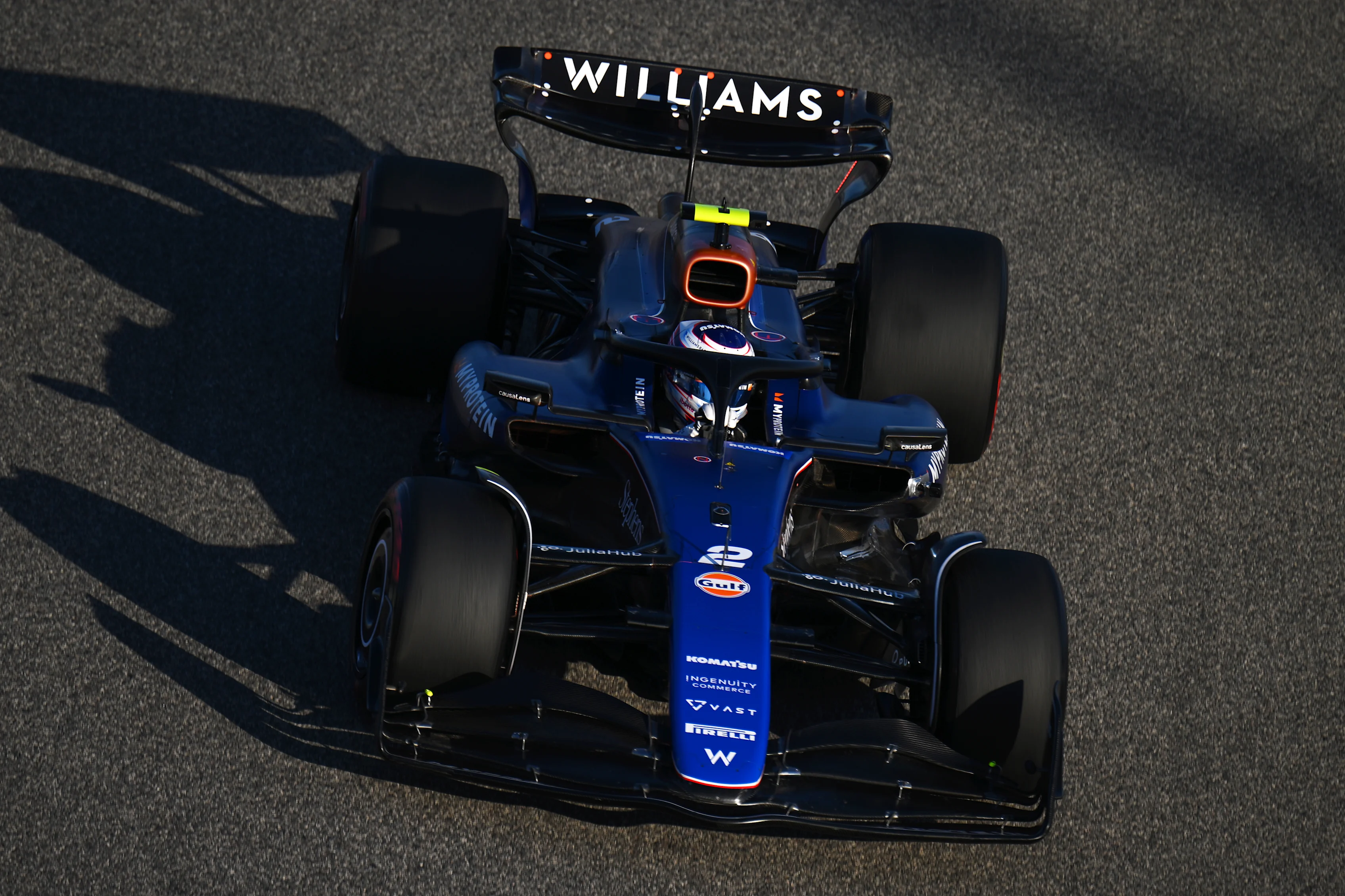BAHRAIN, BAHRAIN - FEBRUARY 21: Logan Sargeant of United States driving the (2) Williams FW46