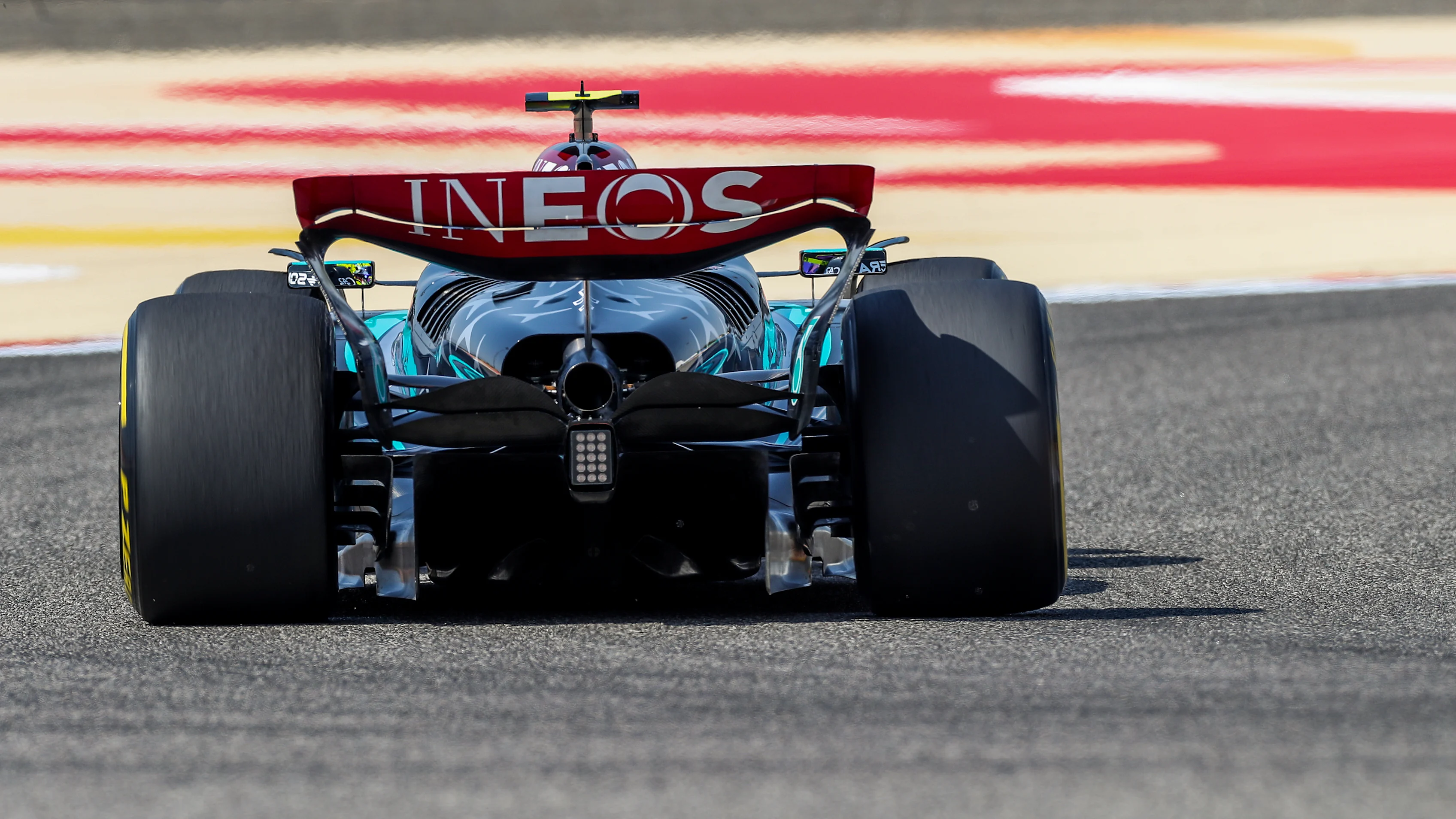 BAHRAIN, BAHRAIN - FEBRUARY 23: Lewis Hamilton of Great Britain driving the (44) Mercedes AMG