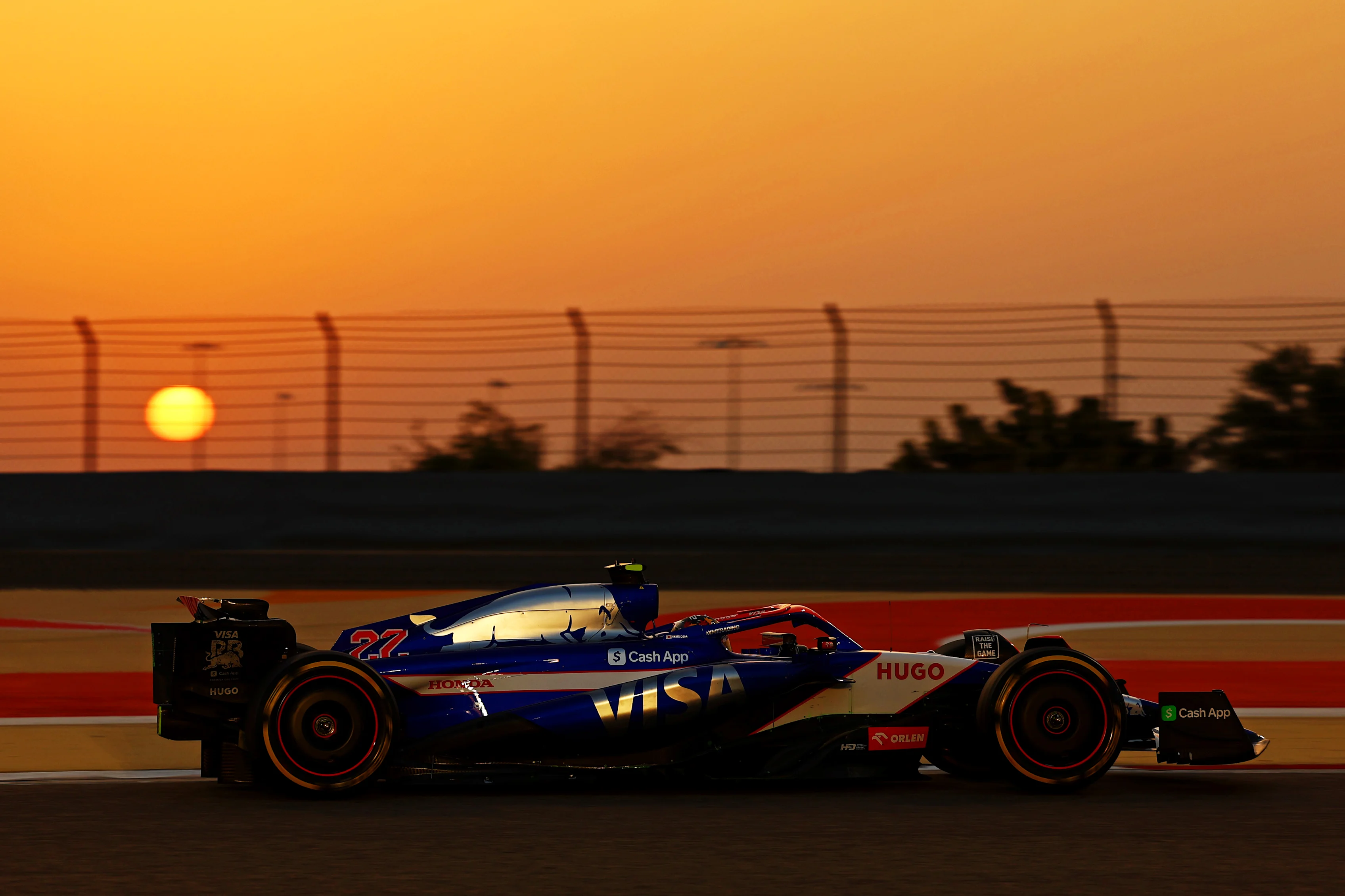 BAHRAIN, BAHRAIN - FEBRUARY 23: Yuki Tsunoda of Japan driving the (22) Visa Cash App RB VCARB 01 on