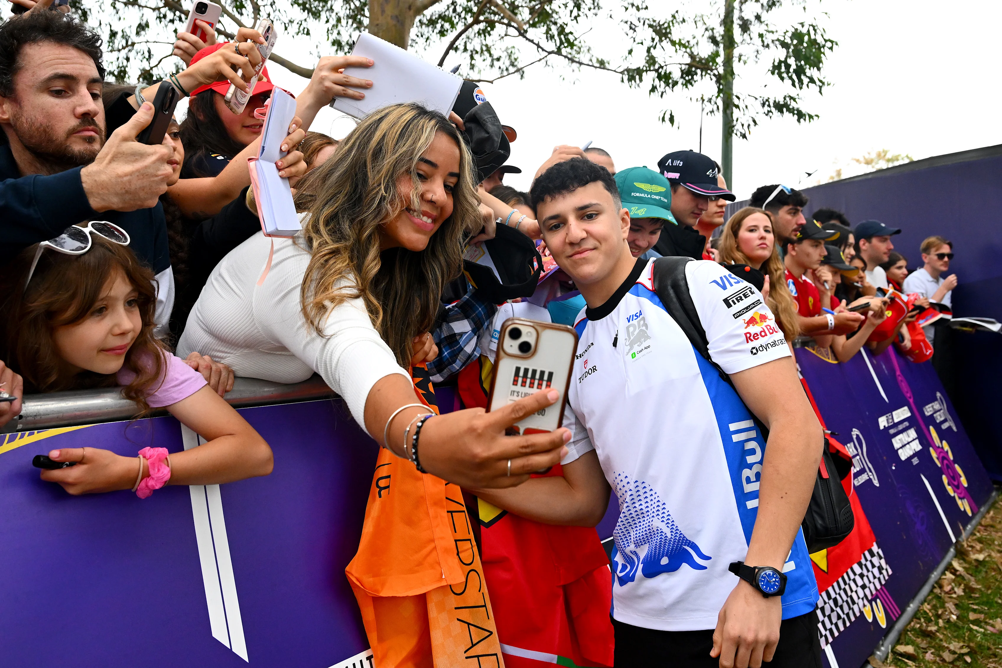 MELBOURNE, AUSTRALIA - MARCH 13: Isack Hadjar of France and Visa Cash App Racing Bulls has his