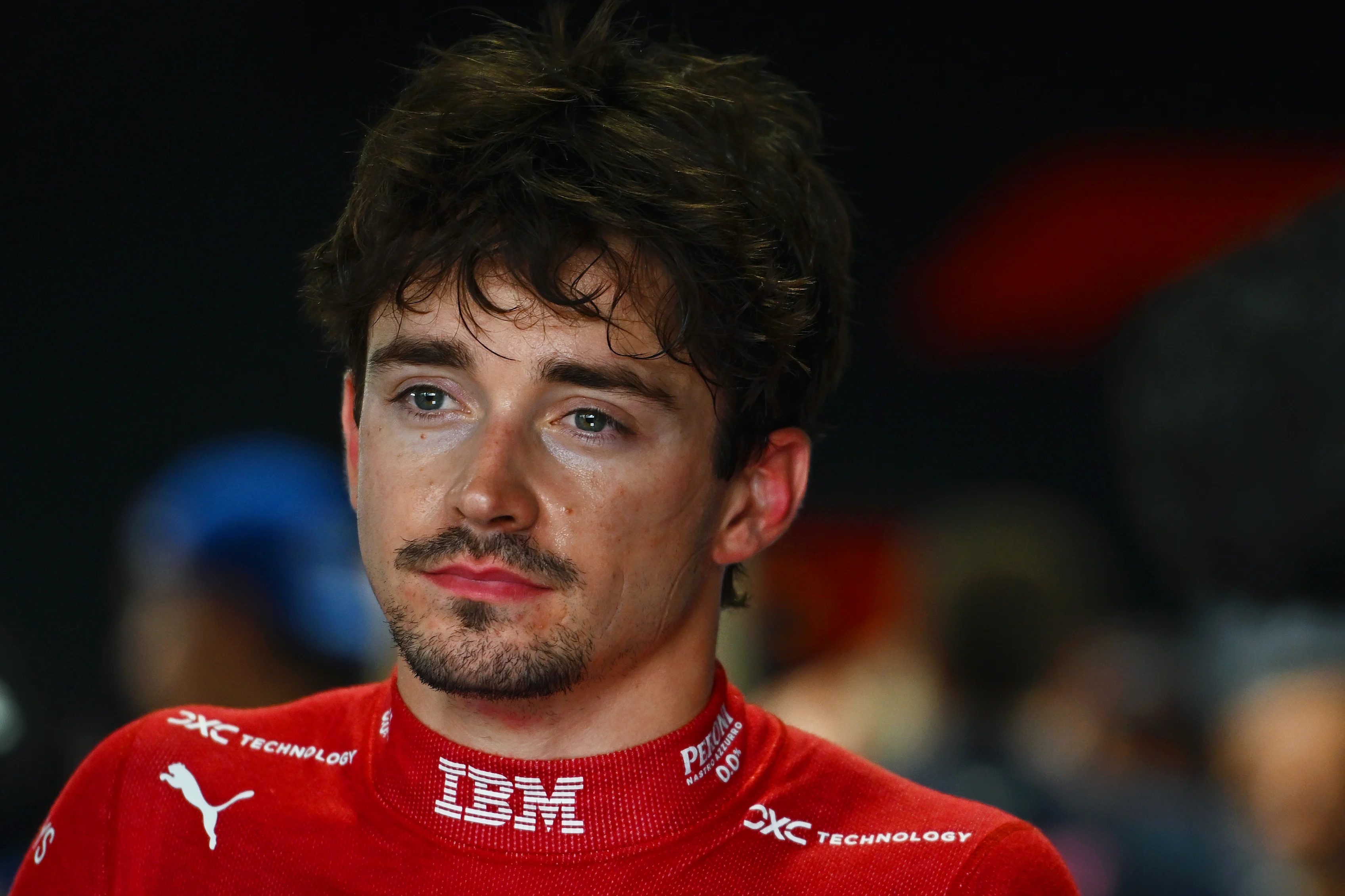 Charles Leclerc of Monaco and Scuderia Ferrari is interviewed during qualifying ahead of the F1 Grand Prix of Australia at Albert Park Grand Prix Circuit on March 15, 2025 in Melbourne, Australia. (Photo by Rudy Carezzevoli/Getty Images)