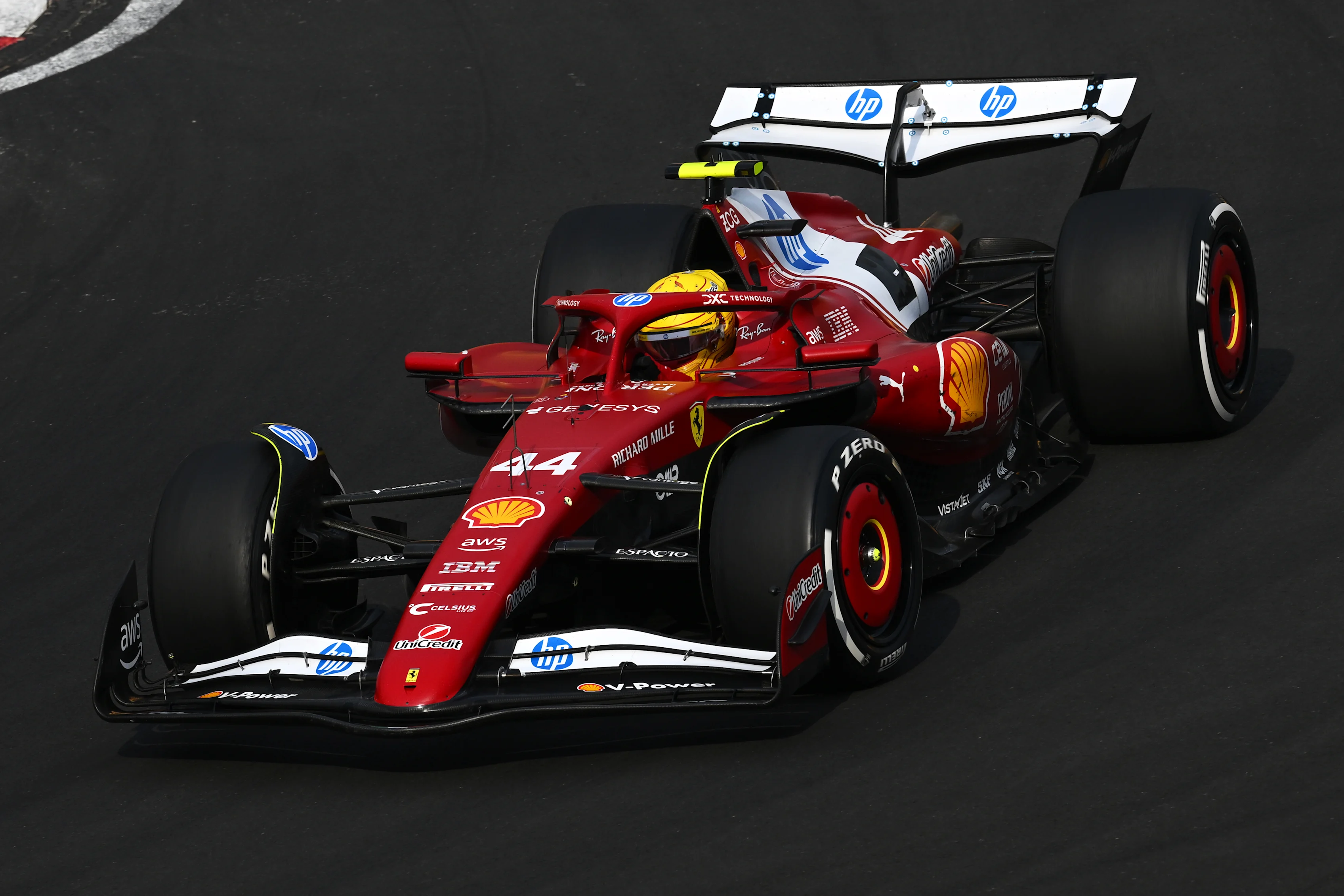 SHANGHAI, CHINA - MARCH 23: Lewis Hamilton of Great Britain driving the (44) Scuderia Ferrari SF-25