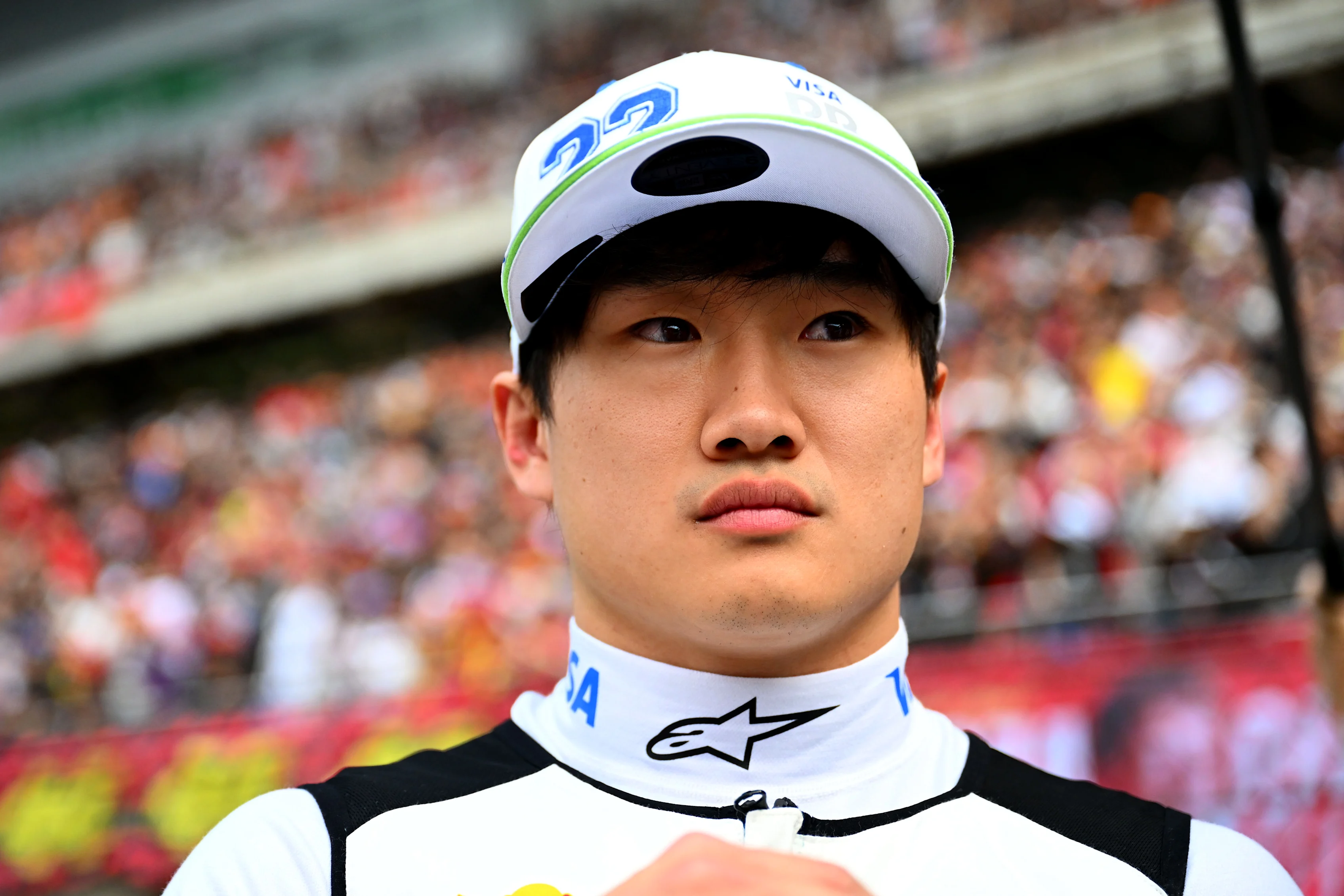 SHANGHAI, CHINA - MARCH 23: Yuki Tsunoda of Japan and Visa Cash App Racing Bulls on the grid during