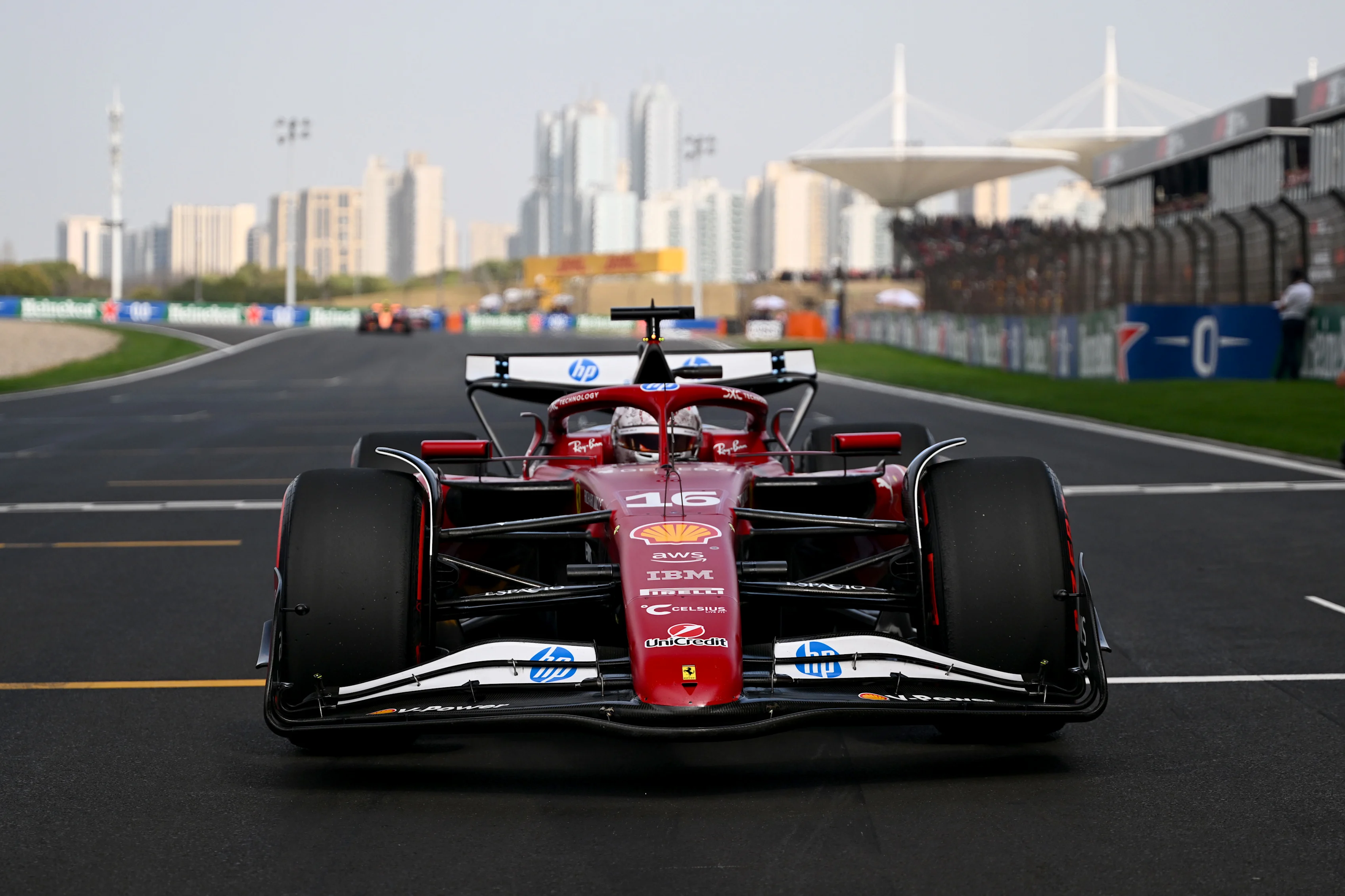 SHANGHAI, CHINA - MARCH 23: Charles Leclerc of Monaco driving the (16) Scuderia Ferrari SF-25