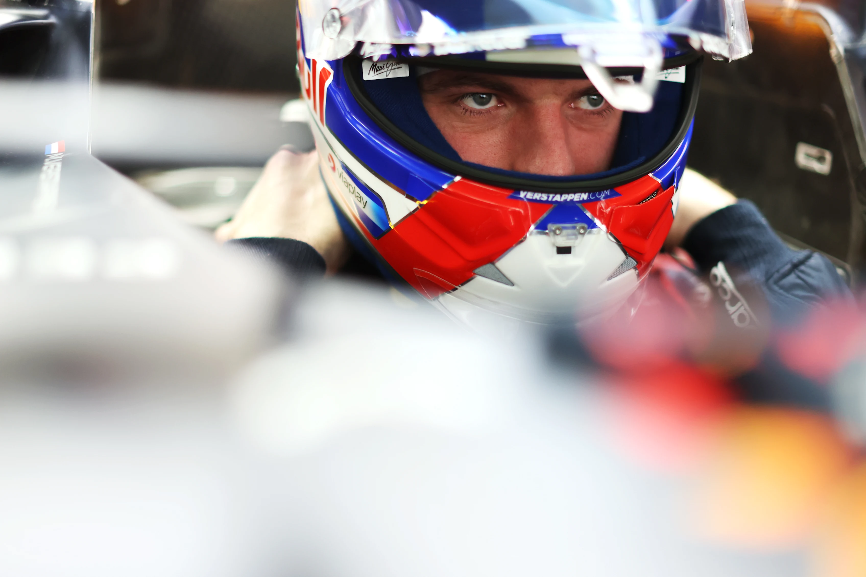 SHANGHAI, CHINA - MARCH 21: Max Verstappen of the Netherlands and Oracle Red Bull Racing prepares to drive during practice ahead of the F1 Grand Prix of China at Shanghai International Circuit on March 21, 2025 in Shanghai, China. (Photo by Mark Thompson/Getty Images)