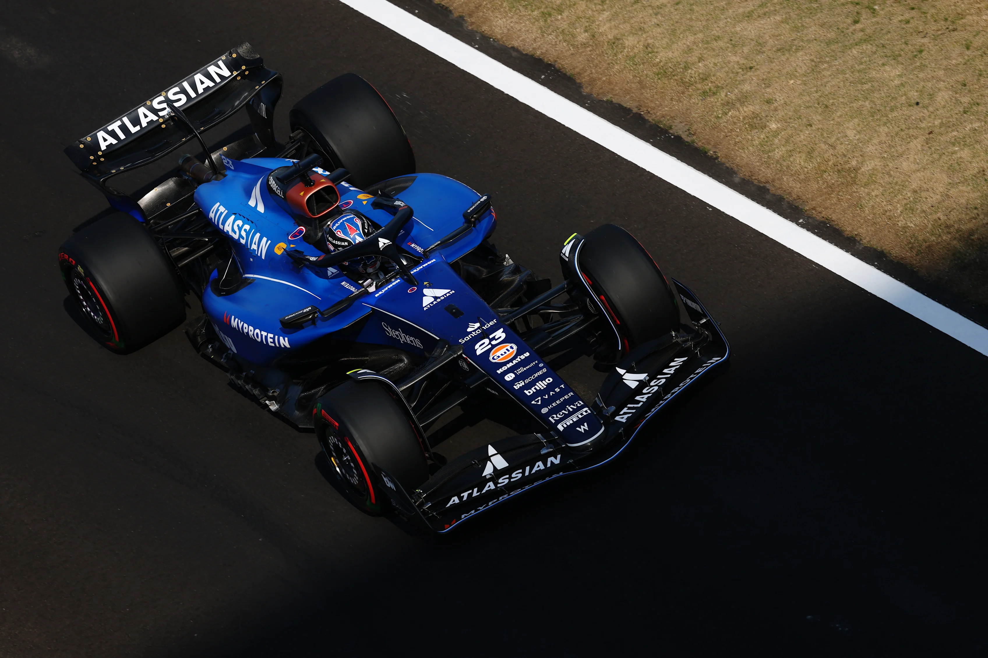 SHANGHAI, CHINA - MARCH 22: Alexander Albon of Thailand driving the (23) Williams FW47 Mercedes on track during qualifying ahead of the F1 Grand Prix of China at Shanghai International Circuit on March 22, 2025 in Shanghai, China. (Photo by Clive Rose/Getty Images)