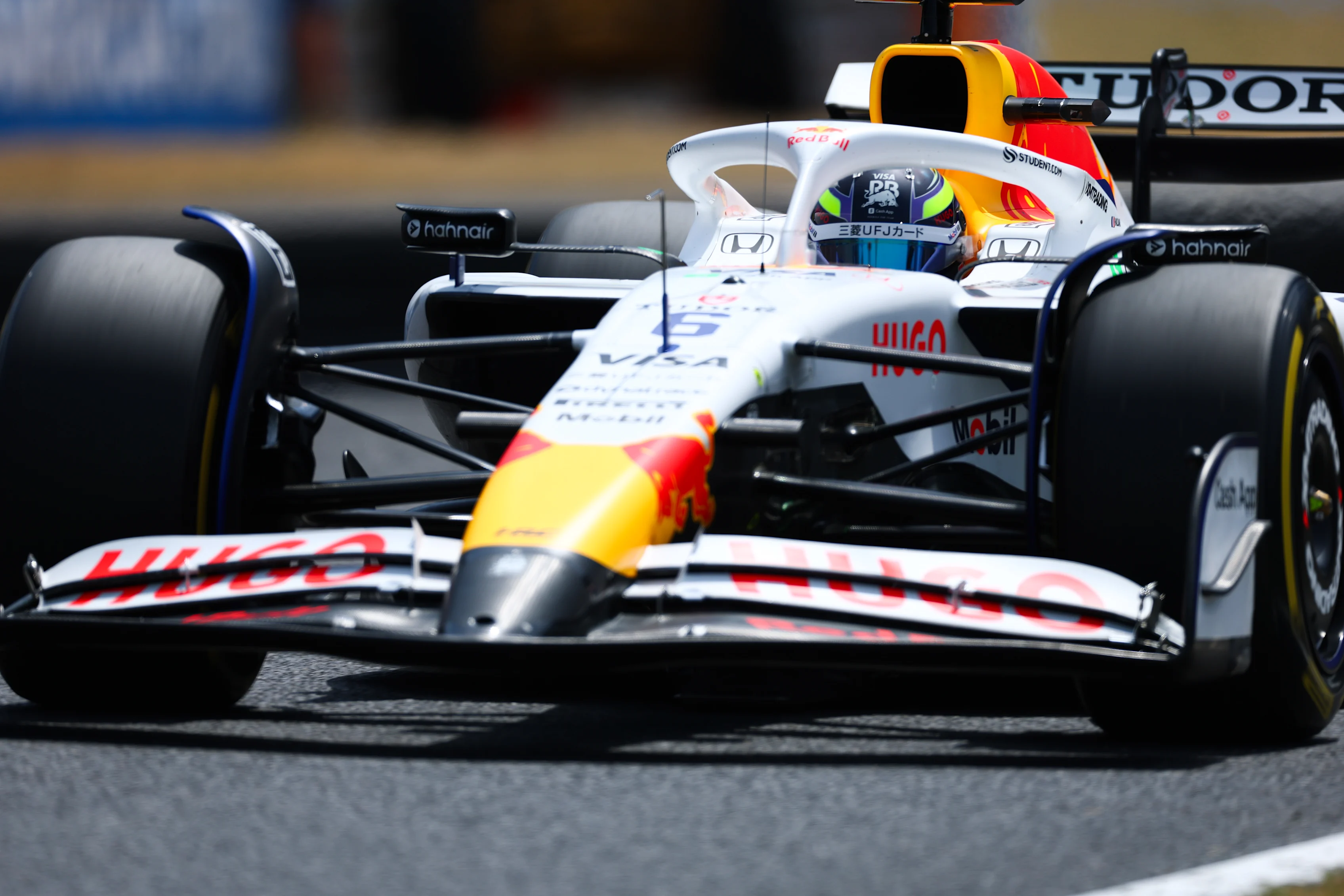 SUZUKA, JAPAN - APRIL 05: Isack Hadjar of France driving the (6) Visa Cash App Racing Bulls VCARB 02 on track during final practice ahead of the F1 Grand Prix of Japan at Suzuka Circuit on April 05, 2025 in Suzuka, Japan. (Photo by Mark Thompson/Getty Images)
