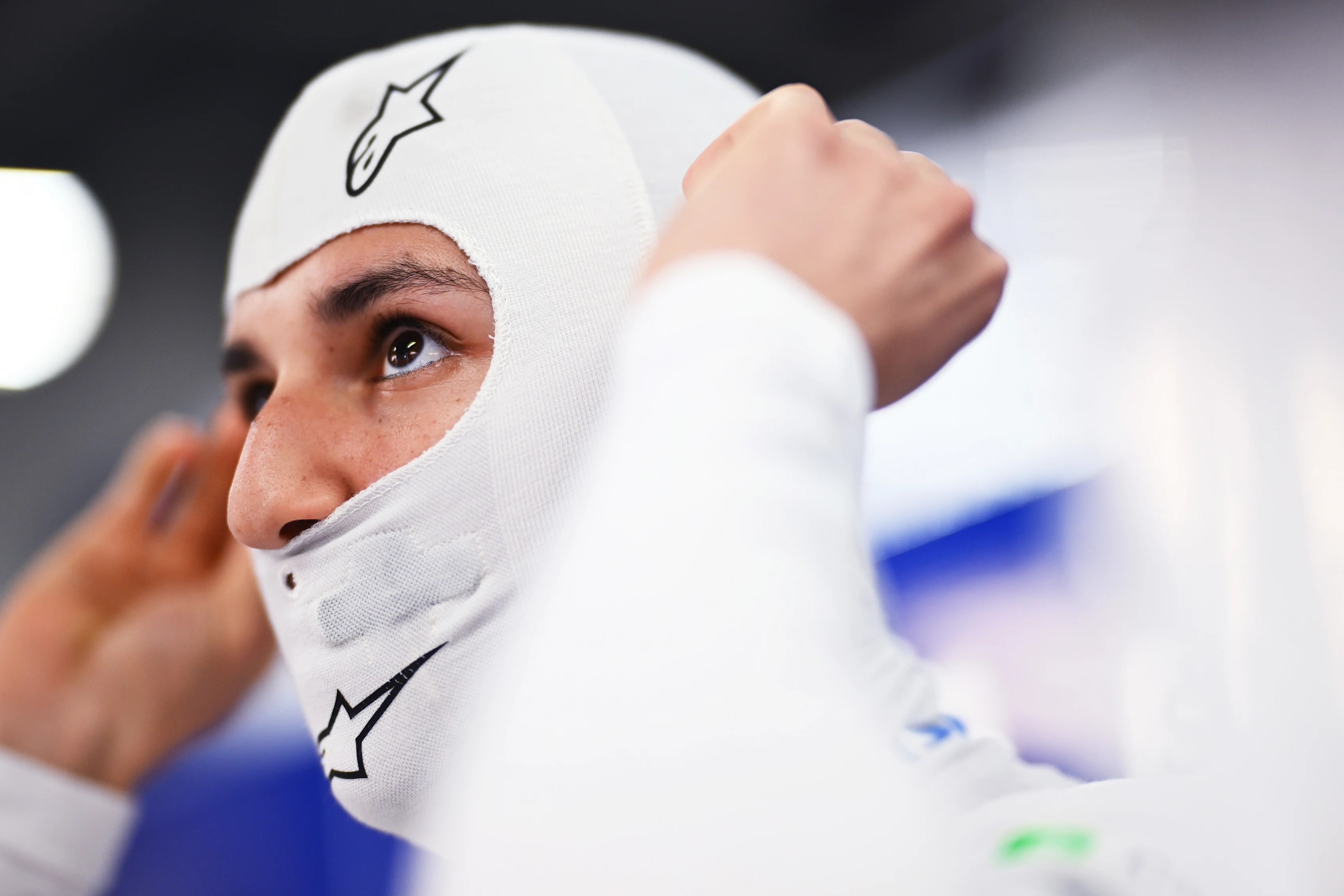 Isack Hadjar of France and Visa Cash App Racing Bulls prepares to drive in the garage during qualifying ahead of the F1 Grand Prix of Japan at Suzuka Circuit on April 05, 2025 in Suzuka, Japan. (Photo by Rudy Carezzevoli/Getty Images)