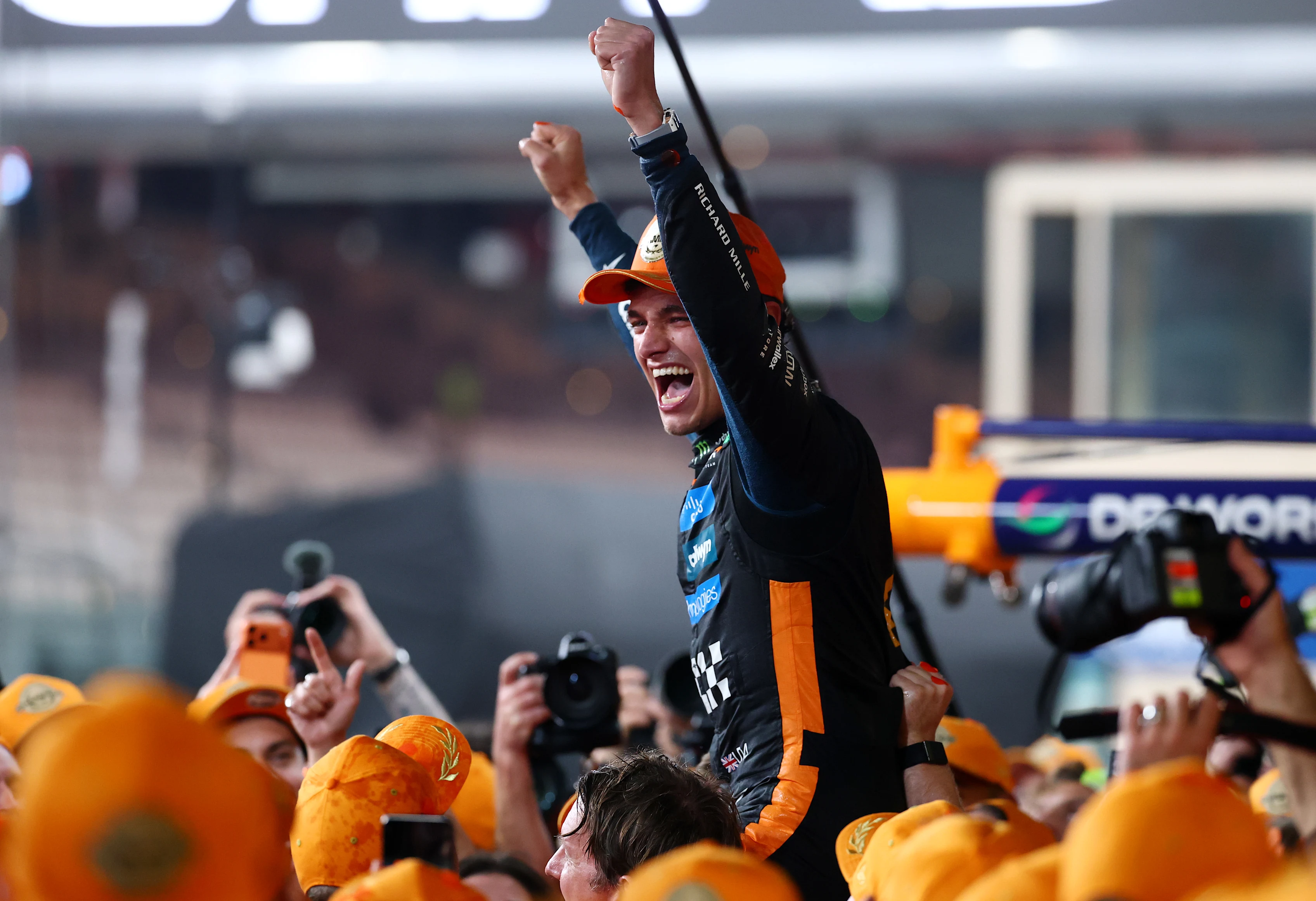 ABU DHABI, UNITED ARAB EMIRATES - DECEMBER 07: 2025 F1 World Drivers Champion Lando Norris of Great