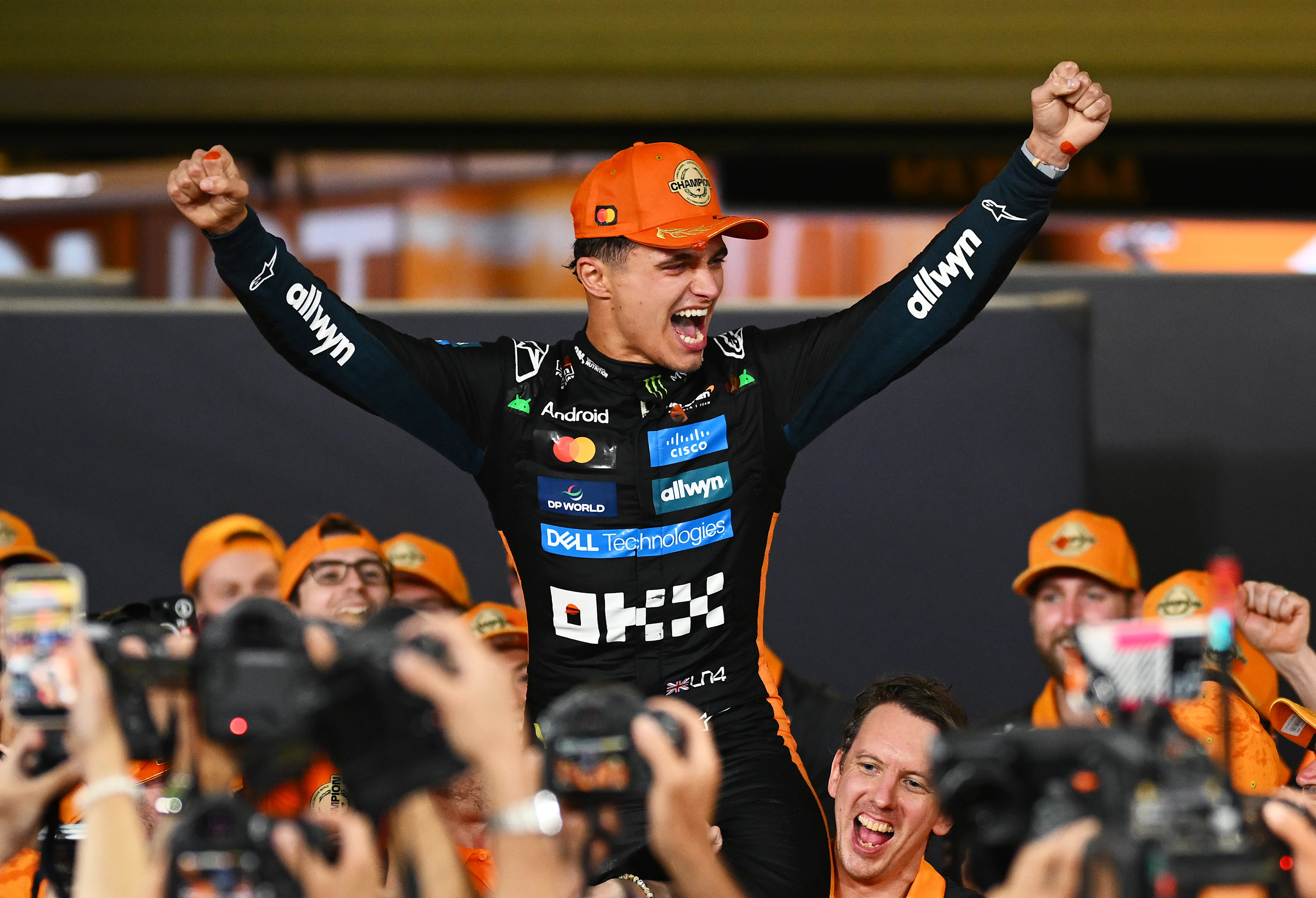 ABU DHABI, UNITED ARAB EMIRATES - DECEMBER 07: 2025 F1 World Drivers Champion Lando Norris of Great