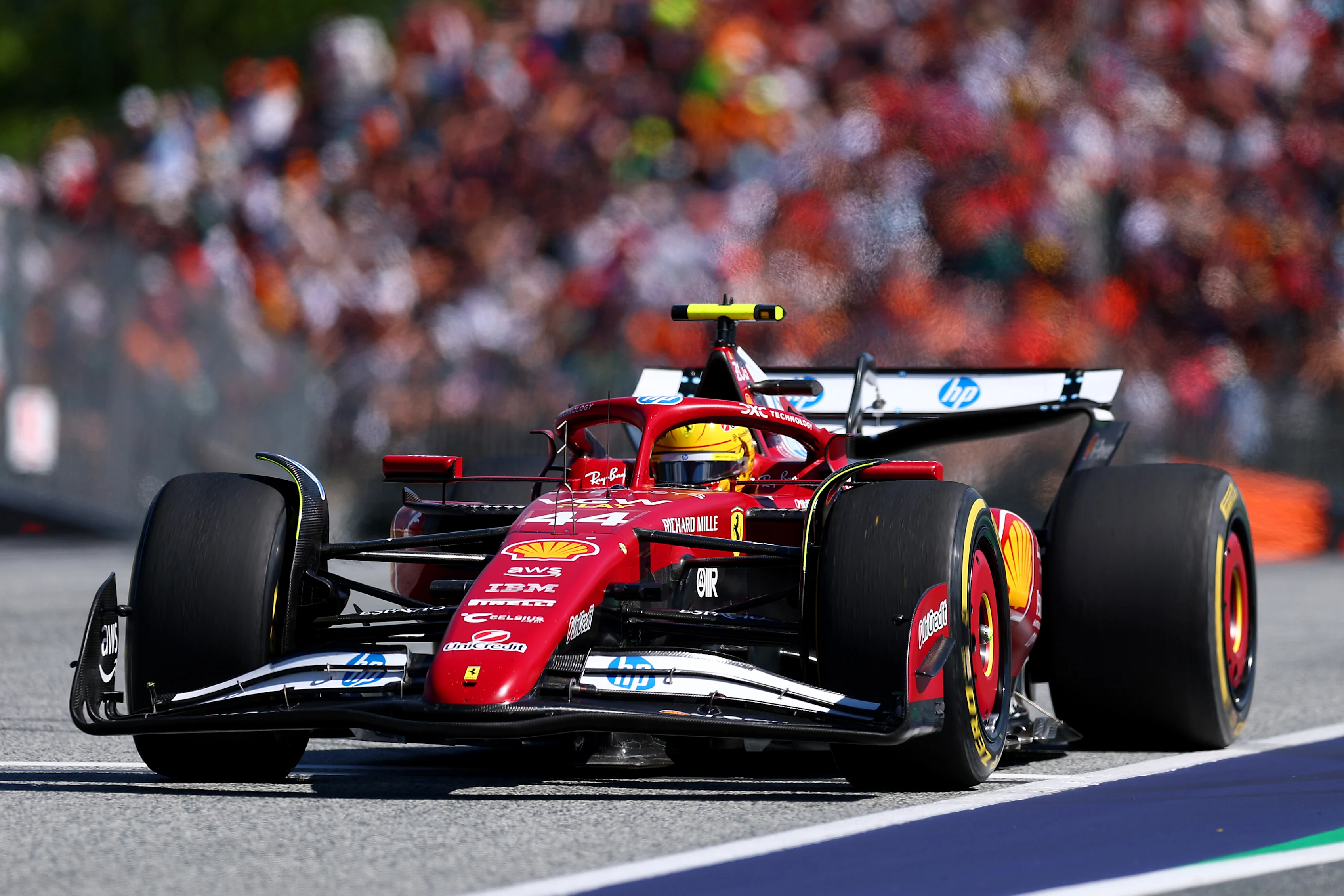 SPIELBERG, AUSTRIA - JUNE 29: Lewis Hamilton of Great Britain driving the (44) Scuderia Ferrari