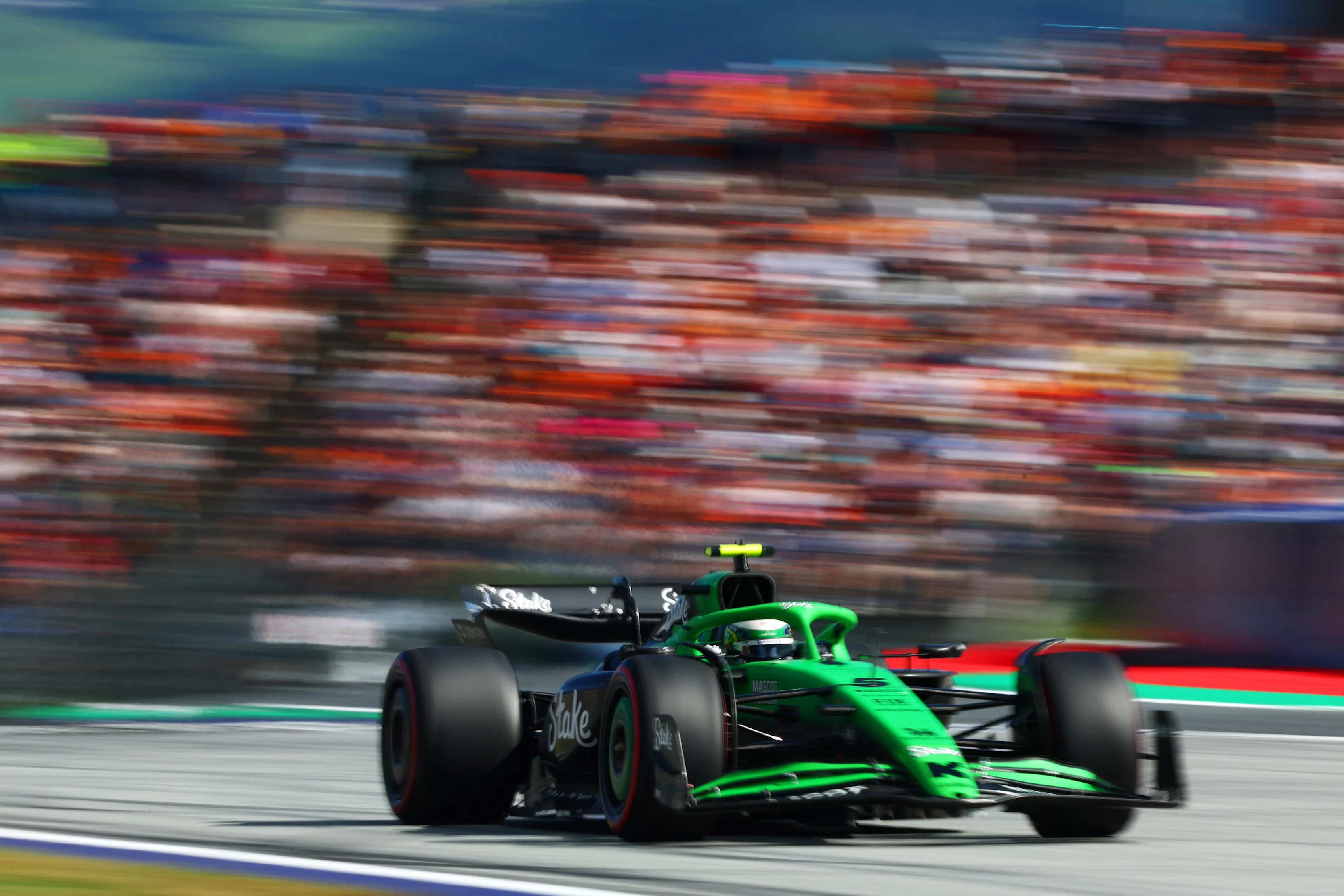 SPIELBERG, AUSTRIA - JUNE 28: Gabriel Bortoleto of Brazil driving the (5) Kick Sauber C45 Ferrari on track during qualifying ahead of the F1 Grand Prix of Austria at Red Bull Ring on June 28, 2025 in Spielberg, Austria. (Photo by Joe Portlock/Getty Images)