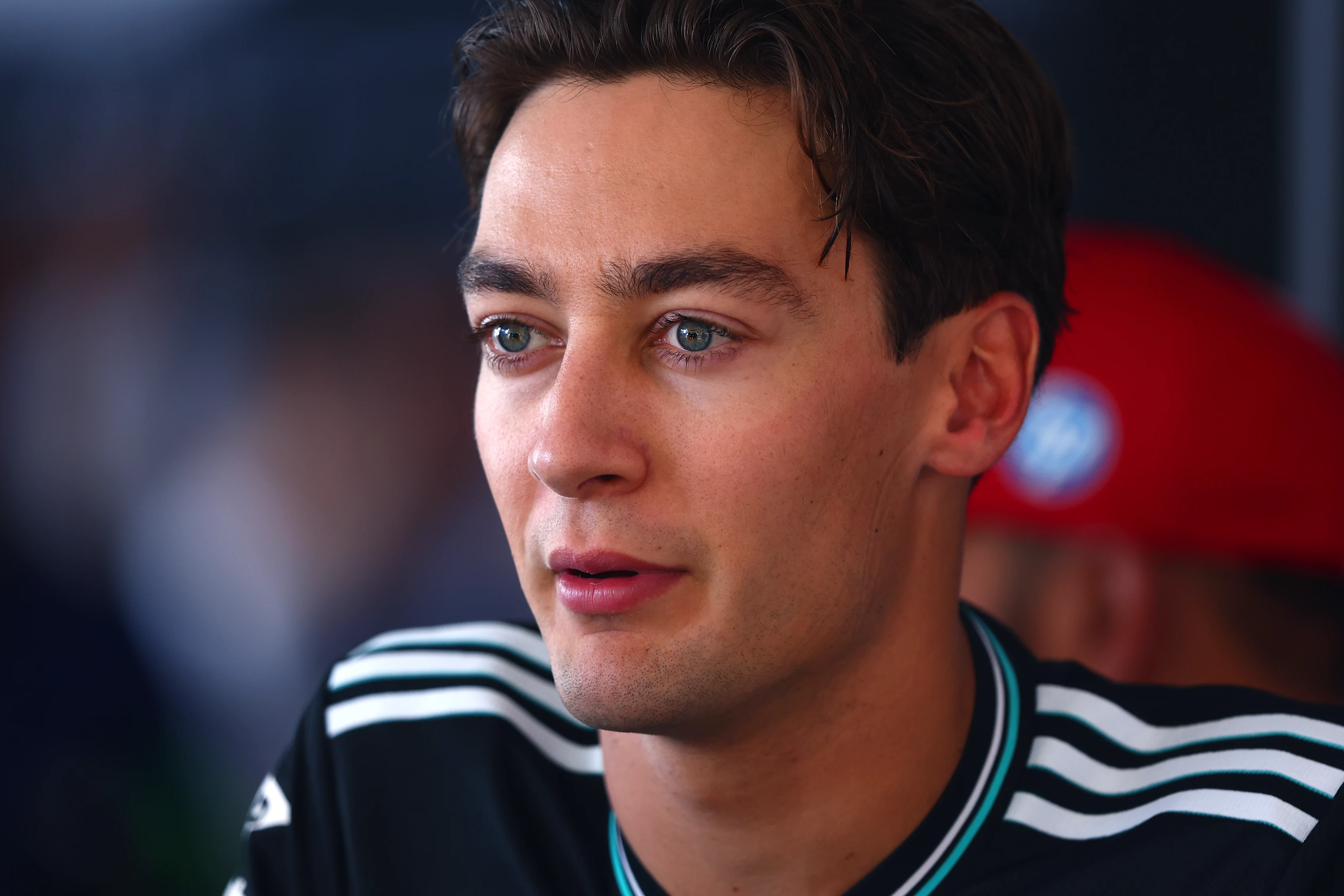 SPIELBERG, AUSTRIA - JUNE 28: Fifth placed qualifier George Russell of Great Britain and Mercedes