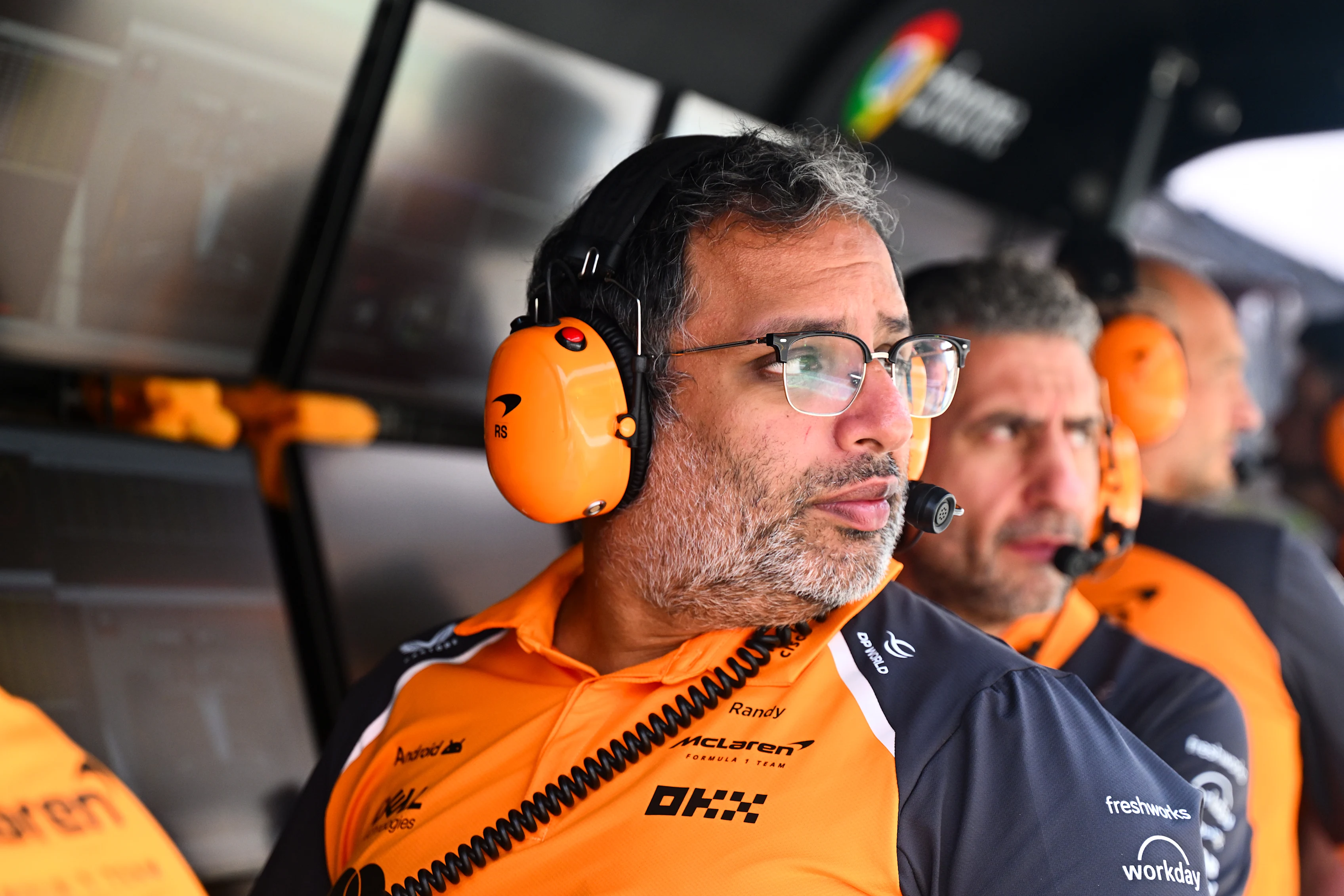 BAKU, AZERBAIJAN - SEPTEMBER 19: Randy Singh, Strategy and Sporting Director of McLaren on the pit
