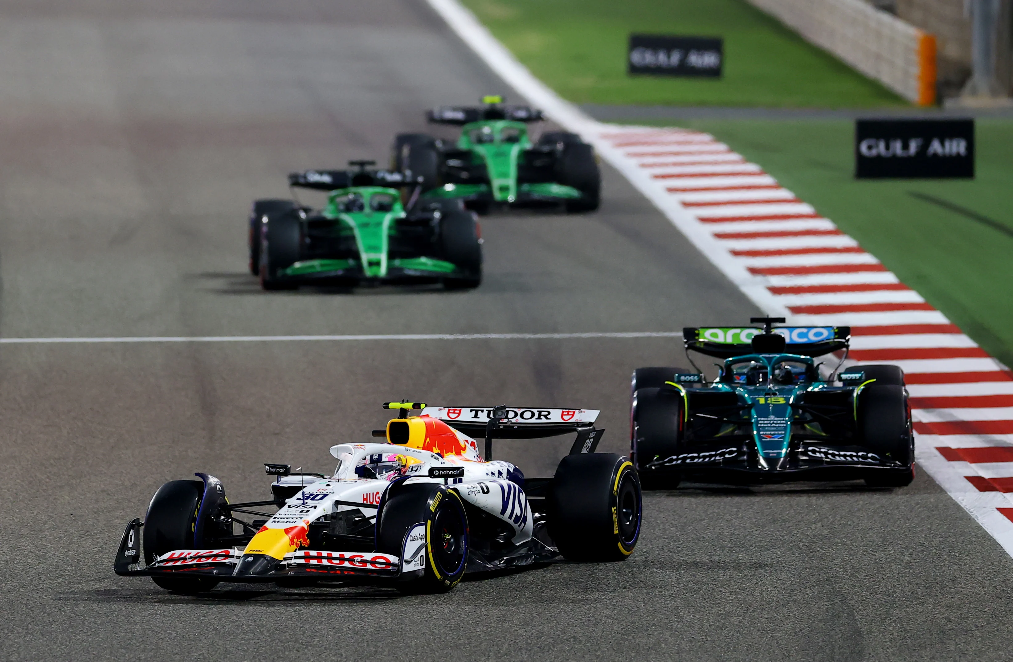 BAHRAIN, BAHRAIN - APRIL 13: Liam Lawson of New Zealand driving the (30) Visa Cash App Racing Bulls