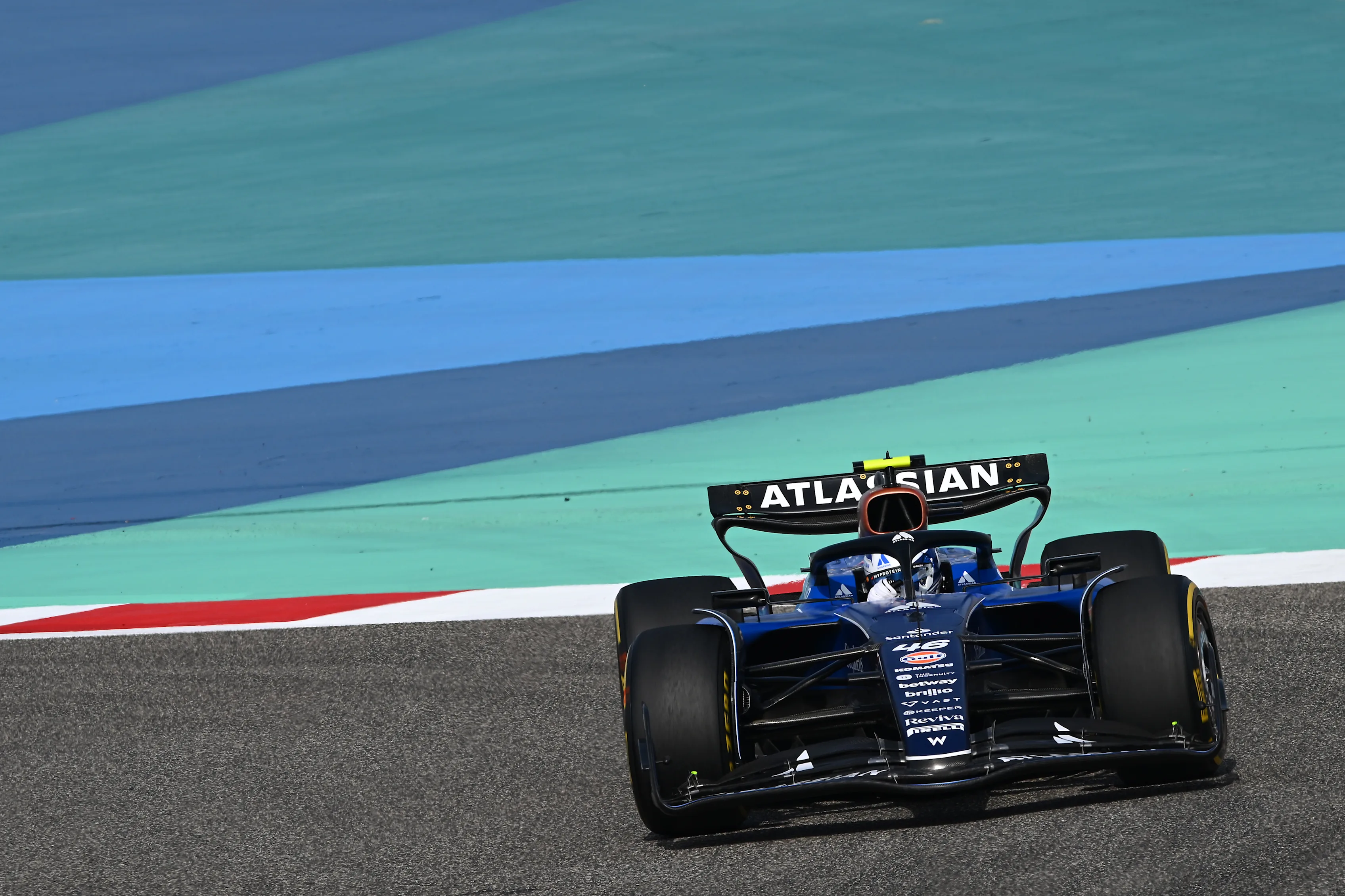 BAHRAIN, BAHRAIN - APRIL 11: Luke Browning of Great Britain driving the (46) Williams FW47 Mercedes