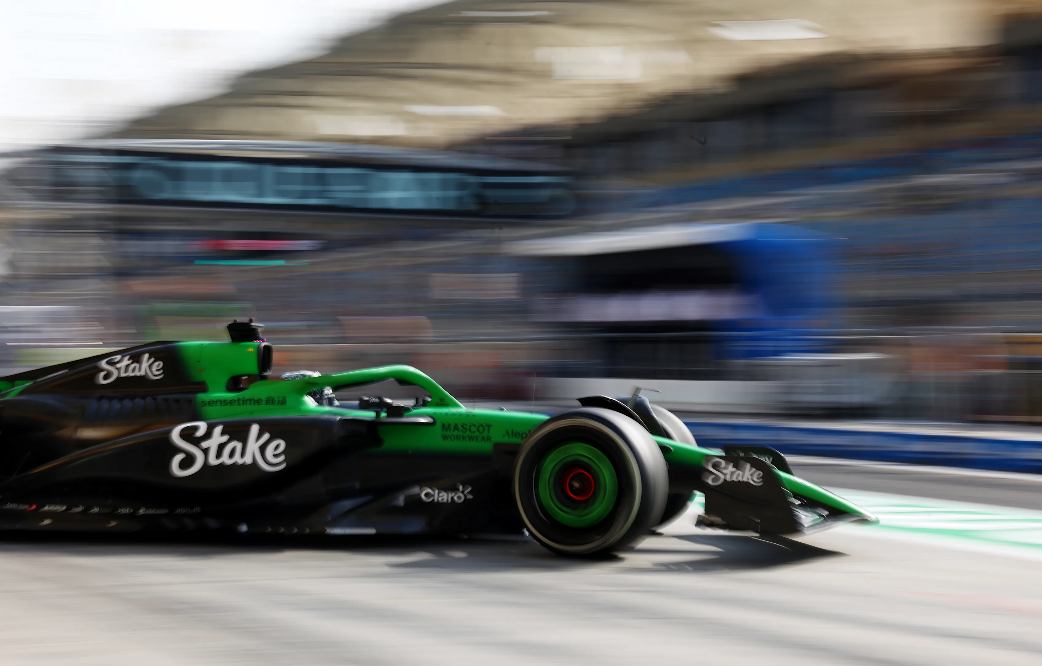 BAHRAIN, BAHRAIN - APRIL 11: Nico Hulkenberg of Germany driving the (27) Kick Sauber C45 Ferrari leaves the garage during practice ahead of the F1 Grand Prix of Bahrain at Bahrain International Circuit on April 11, 2025 in Bahrain, Bahrain. (Photo by Bryn Lennon - Formula 1/Formula 1 via Getty Images)