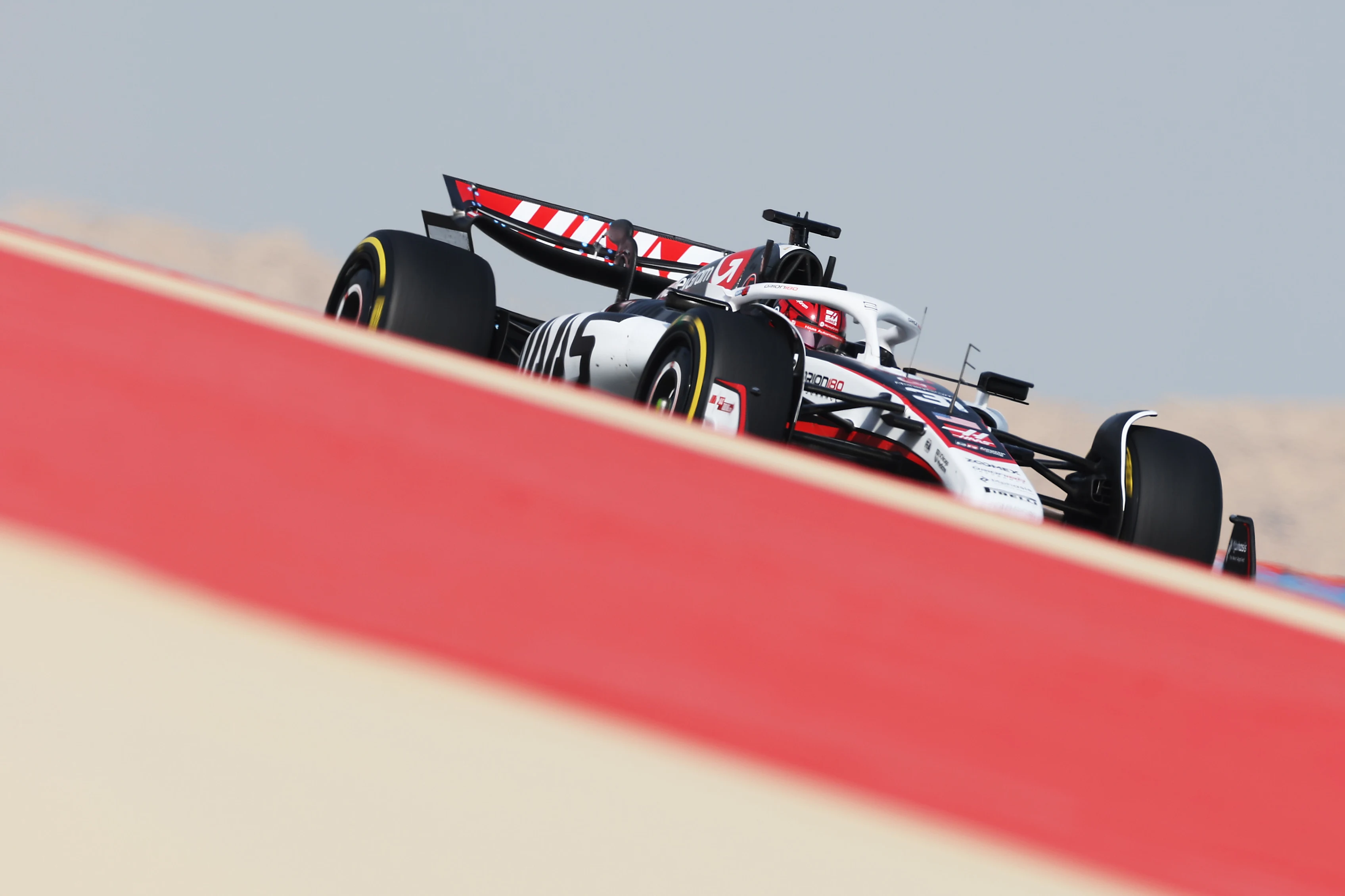 BAHRAIN, BAHRAIN - APRIL 11: Esteban Ocon of France driving the (31) Haas F1 VF-25 Ferrari on track during practice ahead of the F1 Grand Prix of Bahrain at Bahrain International Circuit on April 11, 2025 in Bahrain, Bahrain. (Photo by Mark Thompson/Getty Images)