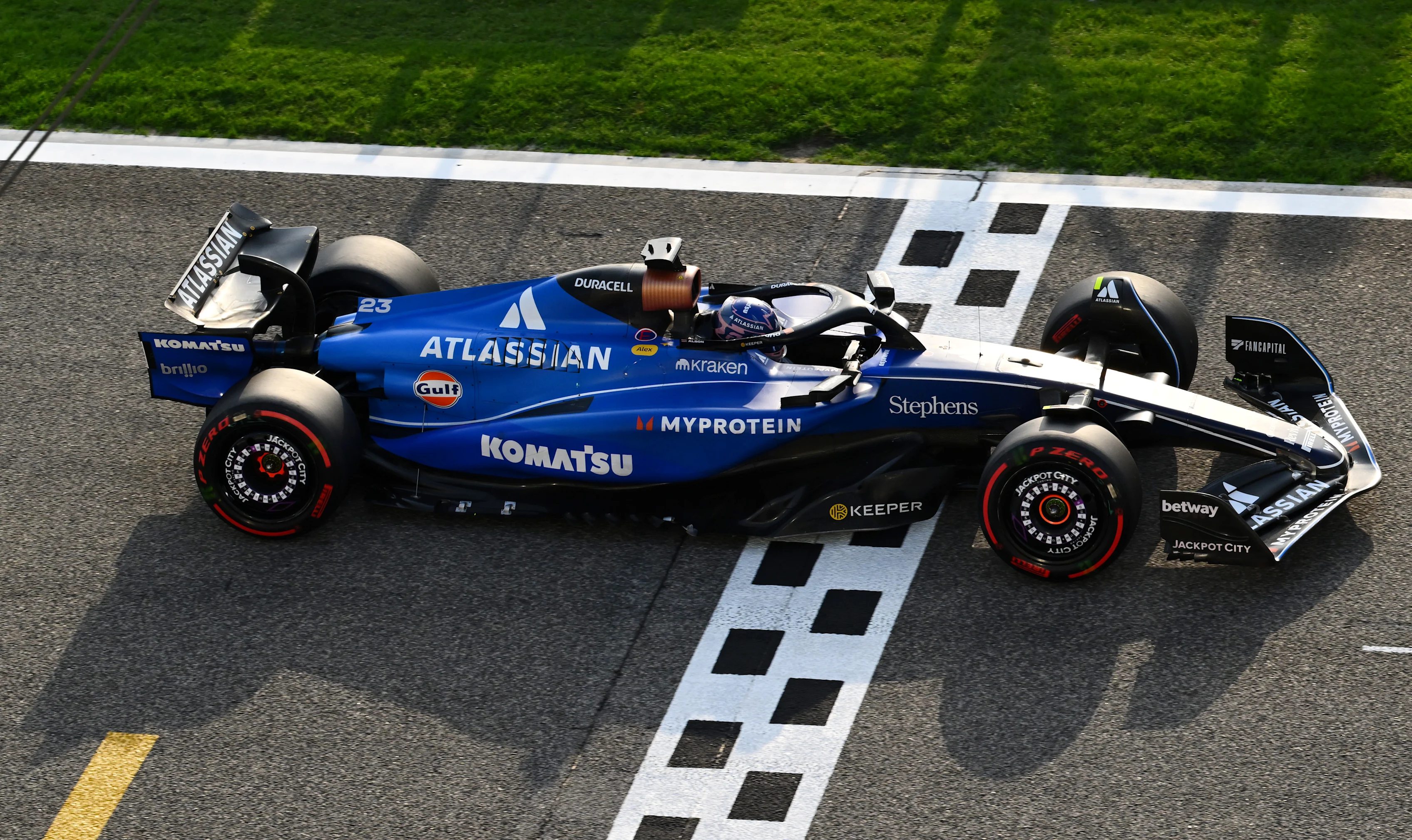 BAHRAIN, BAHRAIN - APRIL 12: Alexander Albon of Thailand driving the (23) Williams FW47 Mercedes on track during final practice ahead of the F1 Grand Prix of Bahrain at Bahrain International Circuit on April 12, 2025 in Bahrain, Bahrain. (Photo by Mark Sutton - Formula 1/Formula 1 via Getty Images)