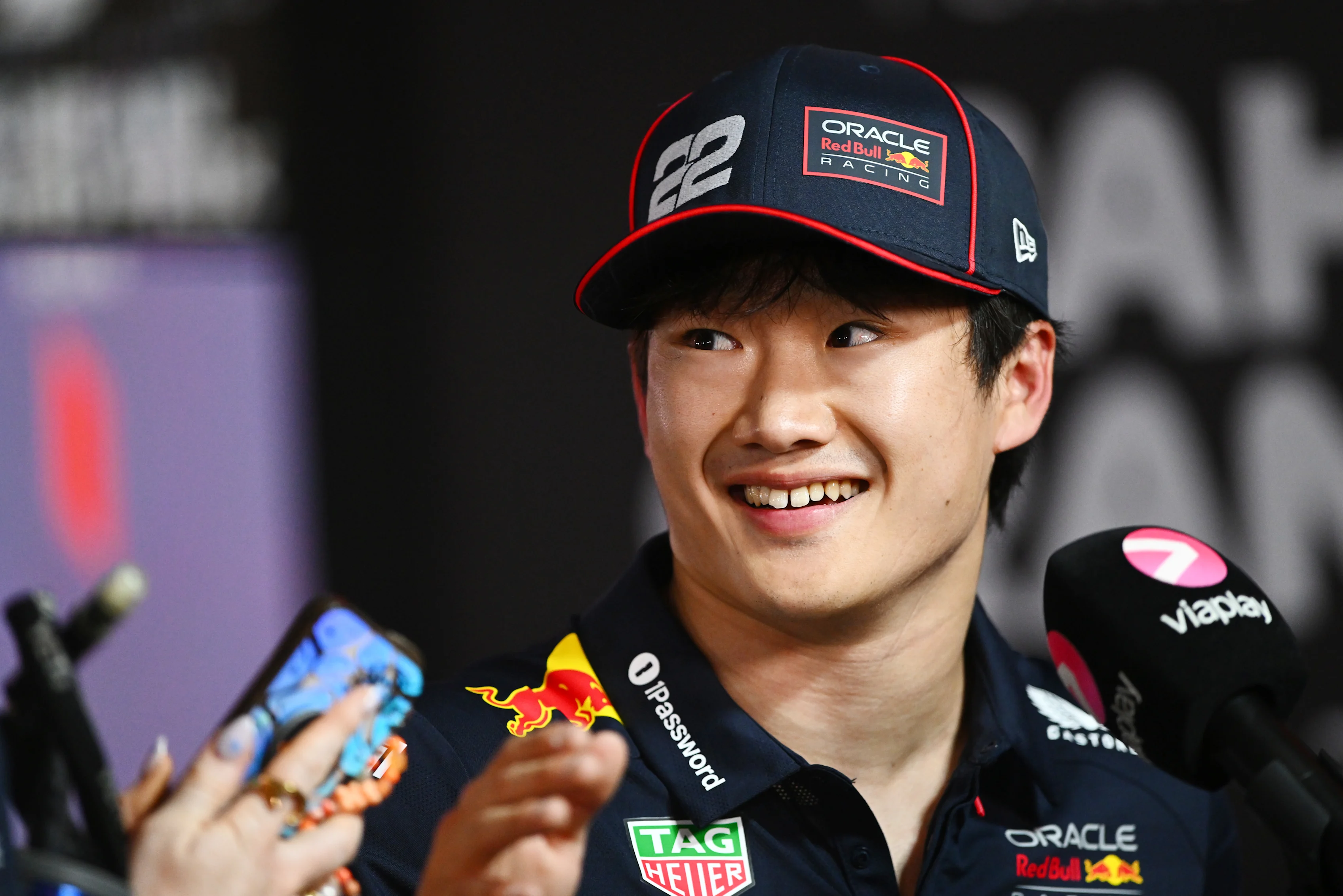 BAHRAIN, BAHRAIN - APRIL 12: Tenth placed qualifier Yuki Tsunoda of Japan and Oracle Red Bull