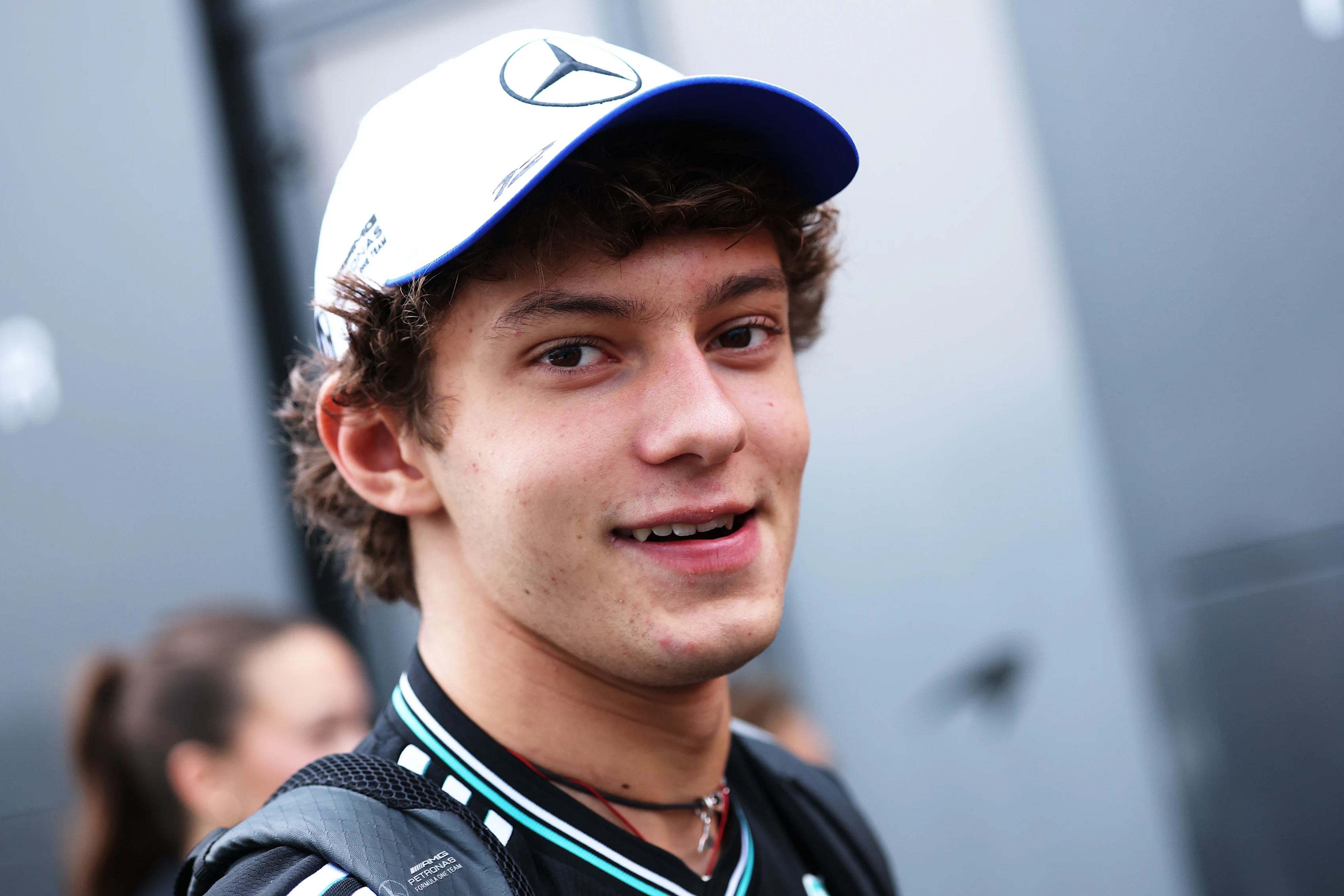 SPA, BELGIUM - JULY 27: Andrea Kimi Antonelli of Italy and Mercedes AMG Petronas F1 Team arrives in