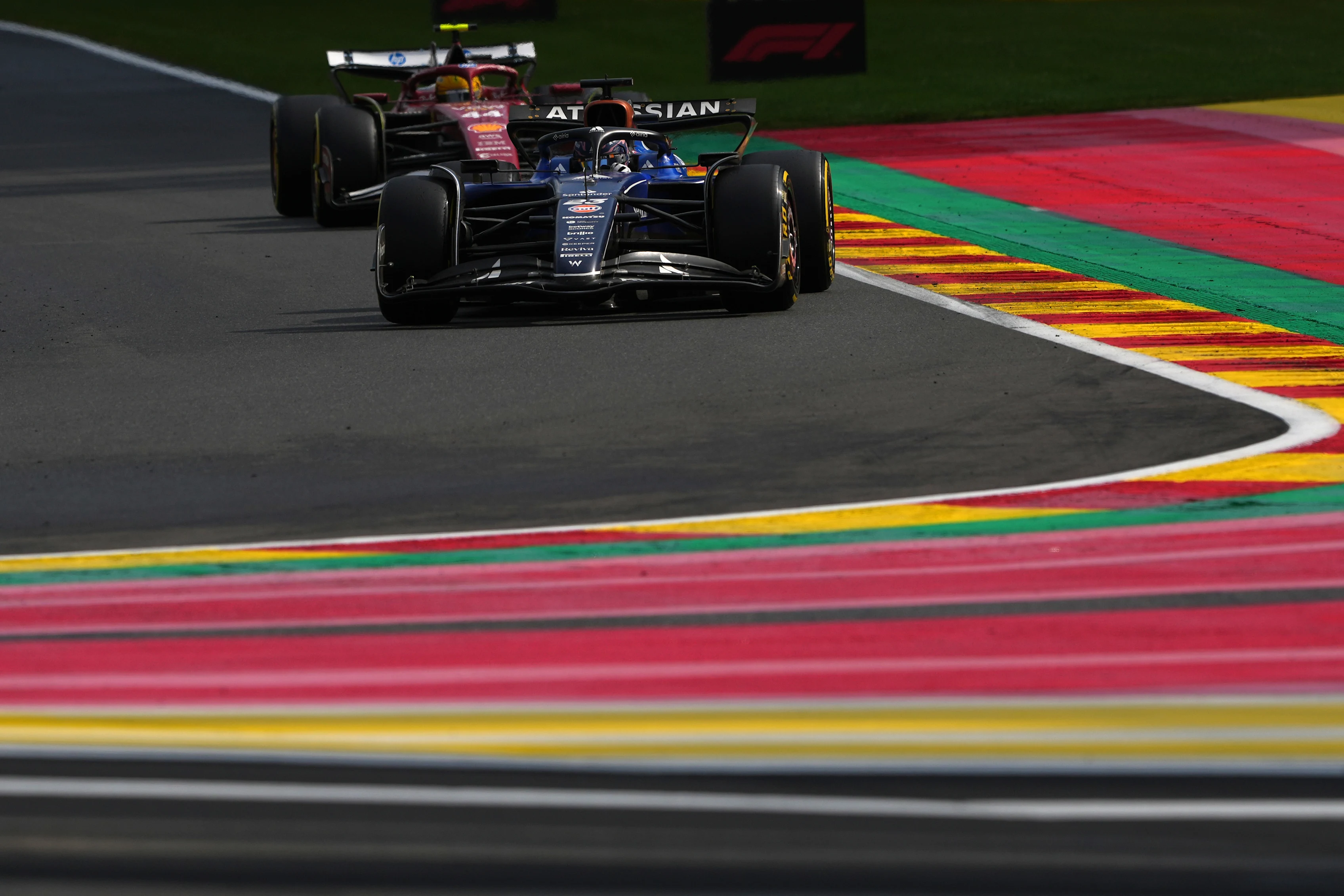 SPA, BELGIUM - JULY 27: Alexander Albon of Thailand driving the (23) Williams FW47 Mercedes leads