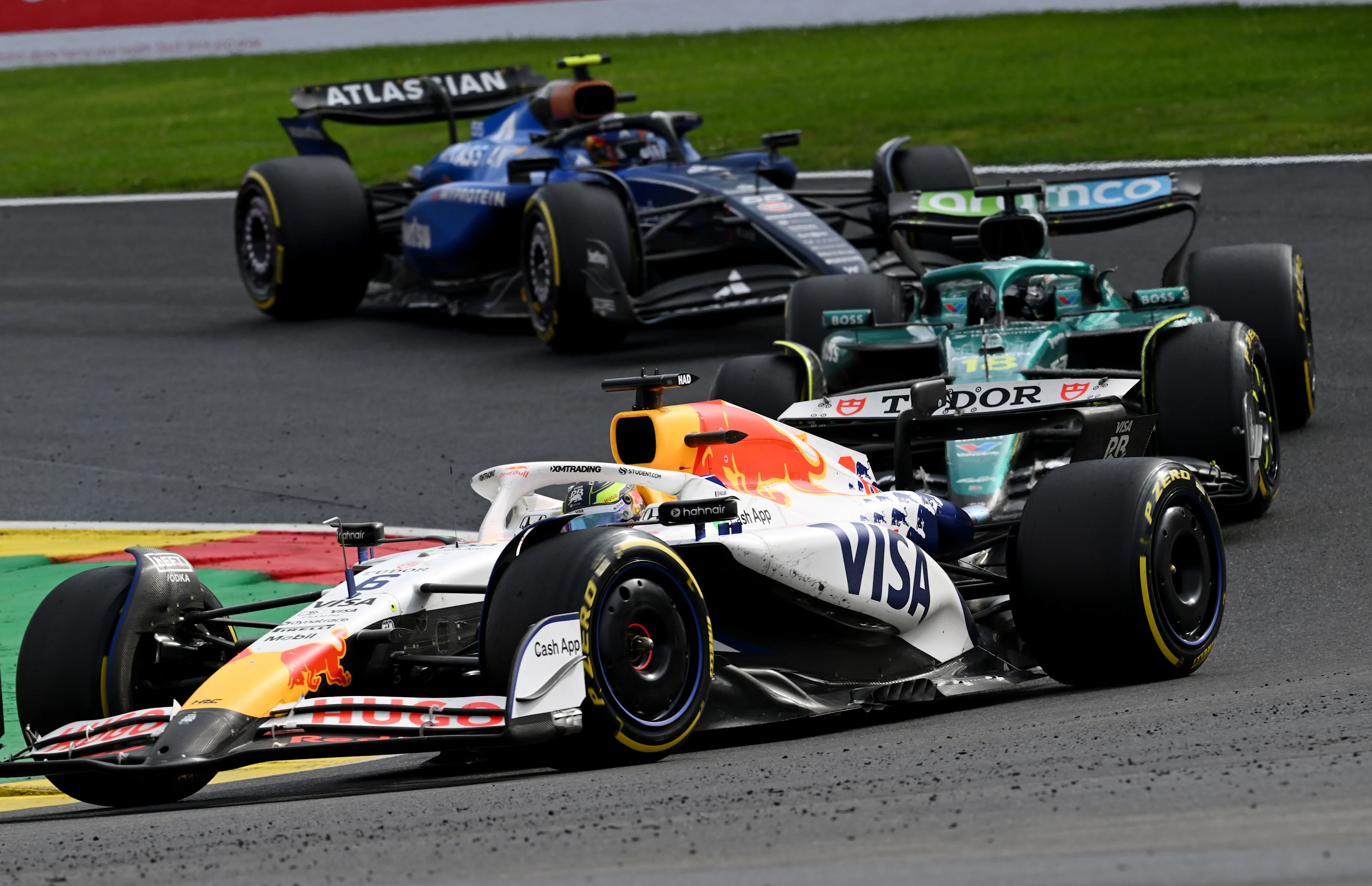 SPA, BELGIUM - JULY 27: Isack Hadjar of France driving the (6) Visa Cash App Racing Bulls VCARB 02