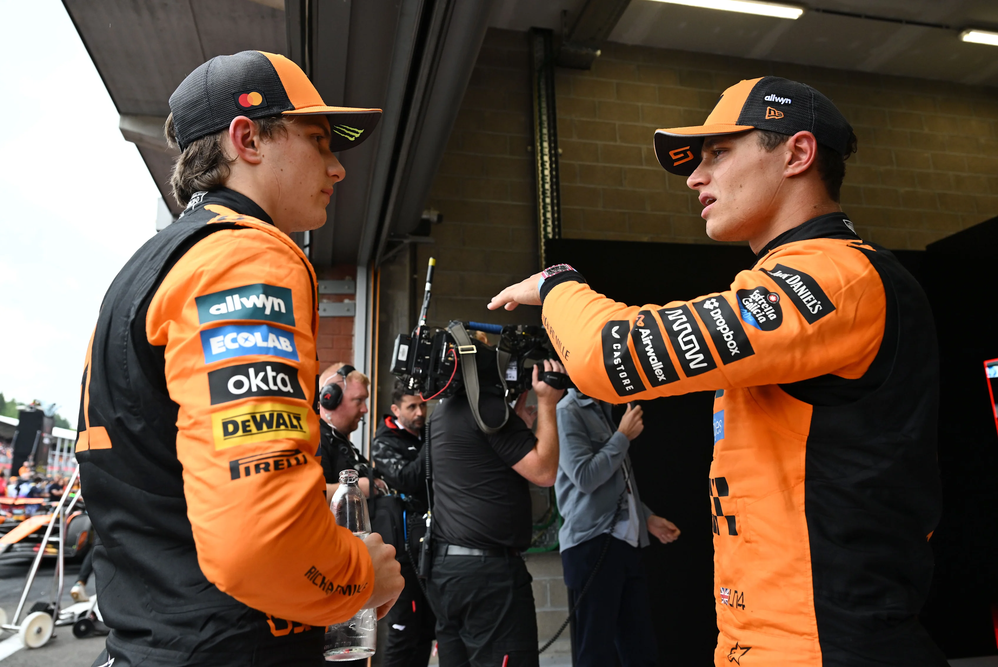 SPA, BELGIUM - JULY 27: Race winner Oscar Piastri of Australia and McLaren and Second placed Lando