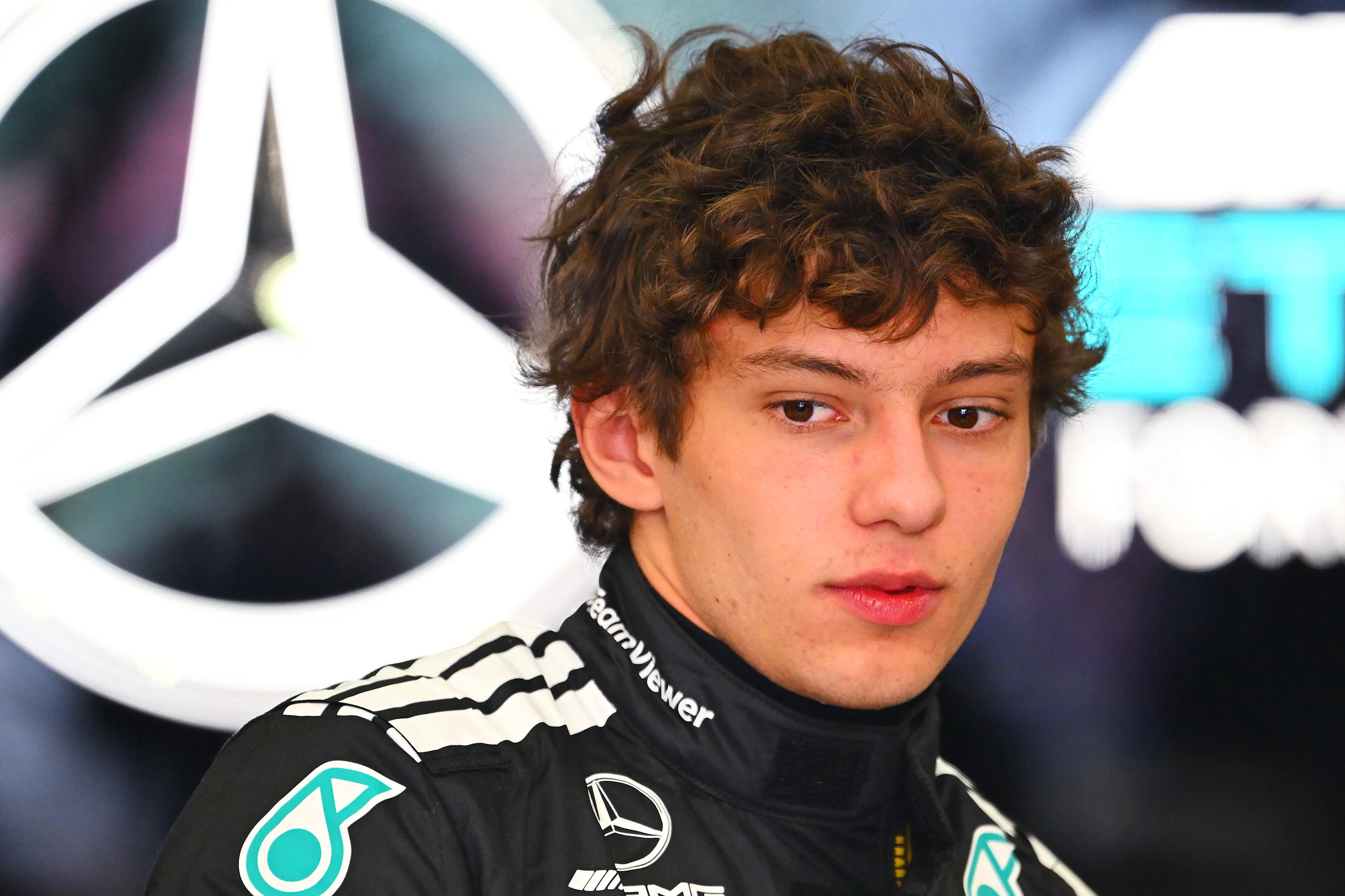 SPA, BELGIUM - JULY 25: Andrea Kimi Antonelli of Italy and Mercedes AMG Petronas F1 Team looks on
