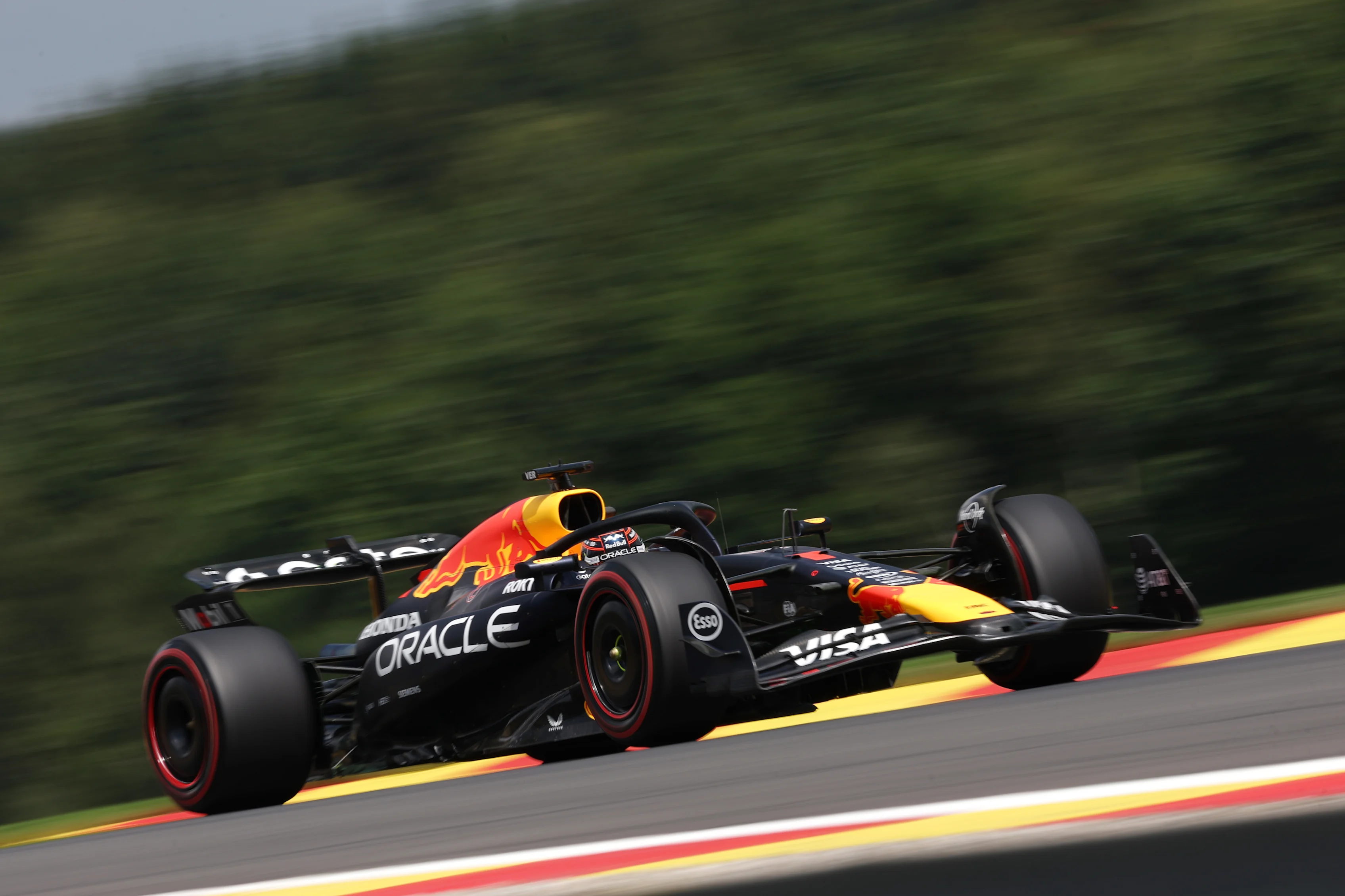 SPA, BELGIUM - JULY 25: Max Verstappen of the Netherlands driving the (1) Oracle Red Bull Racing